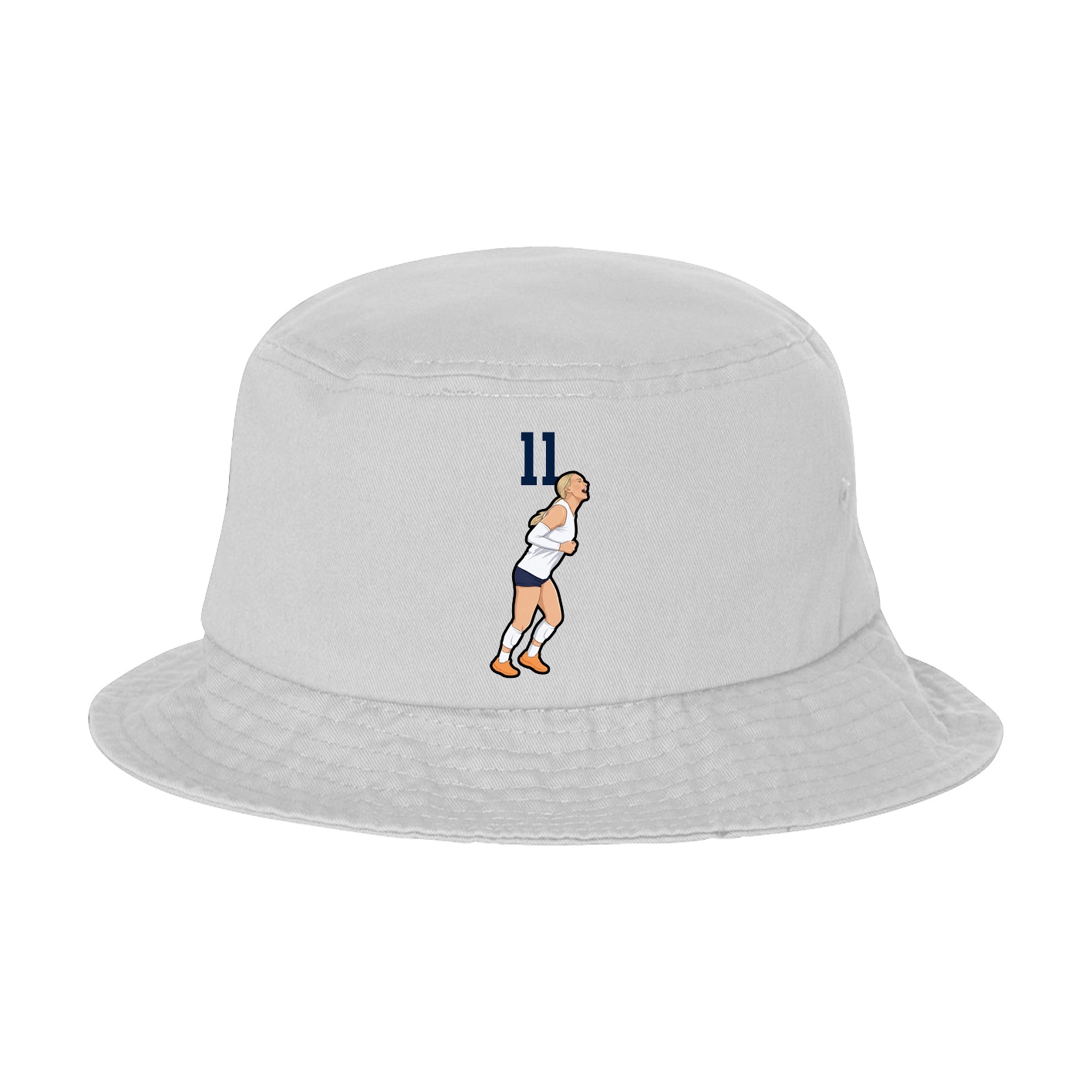 Bucket Cap — Number Top in White
