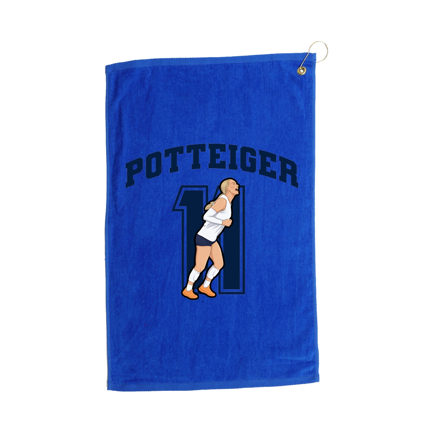 Golf Towel — Number in Royal