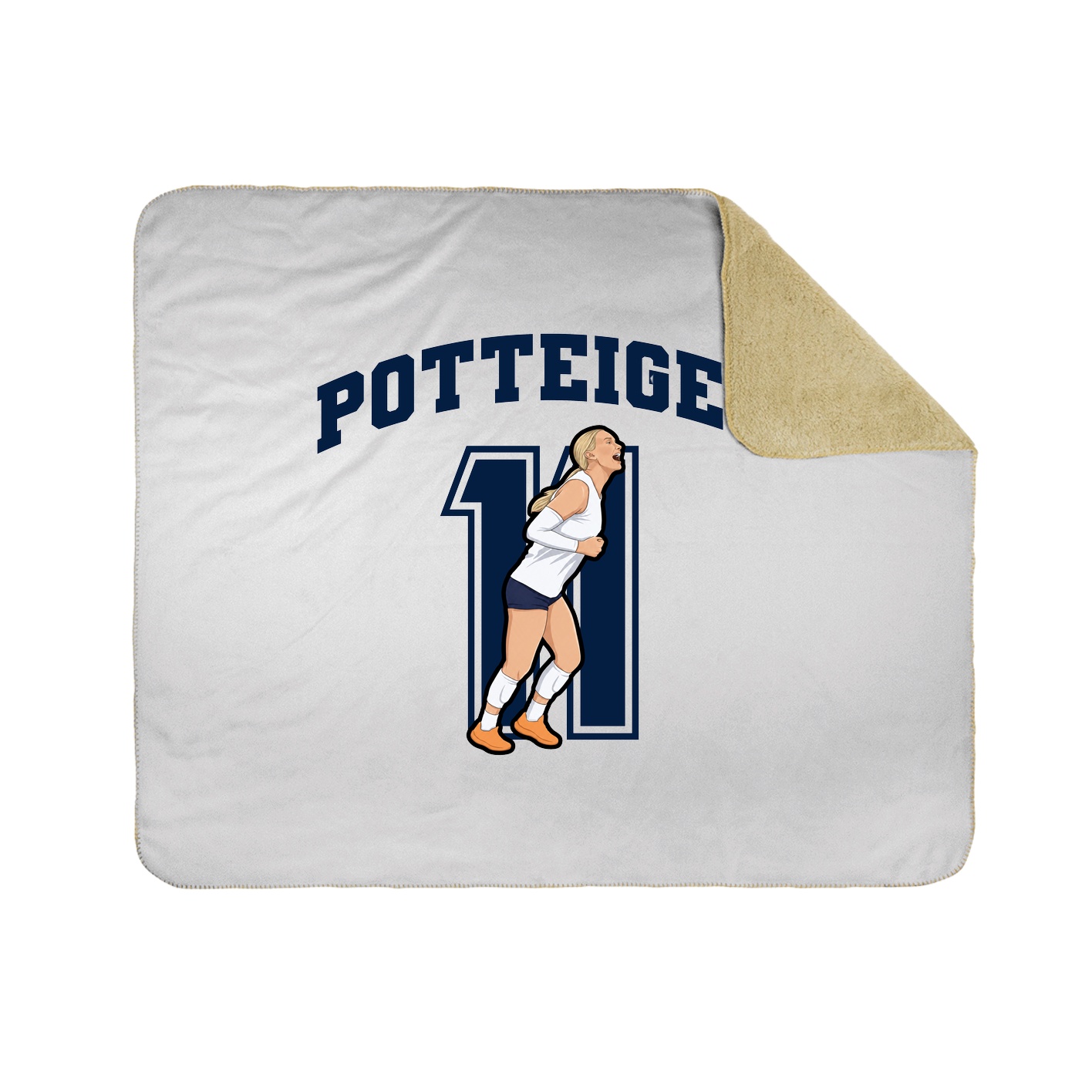 Throw Blanket — Number in White