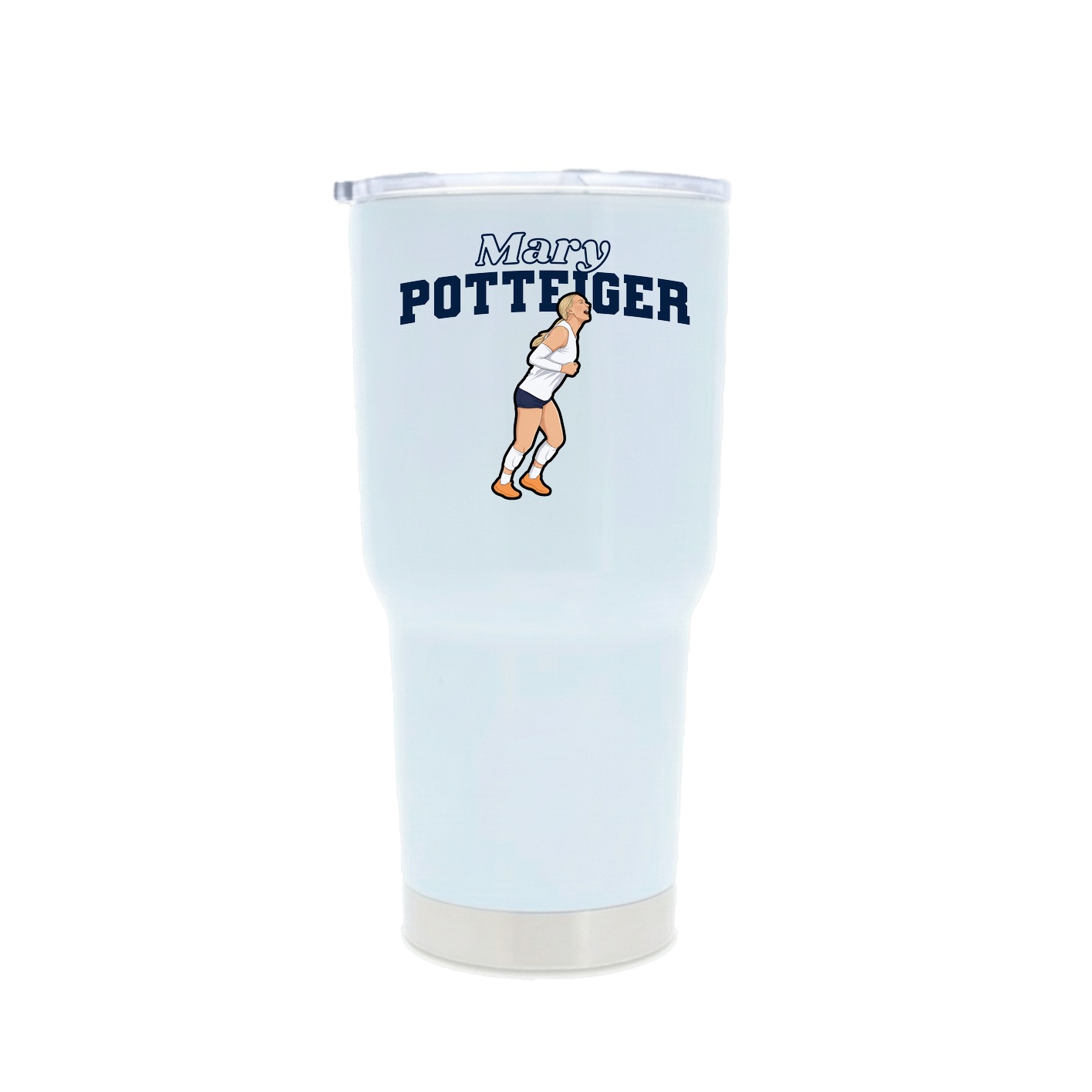 30oz Stainless Steel Tumbler — Name Arch in White