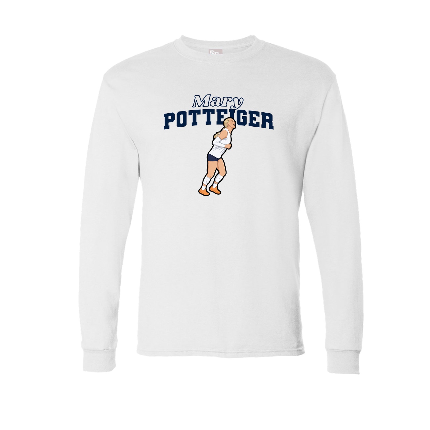 Long Sleeve Tee — Name Arch in White