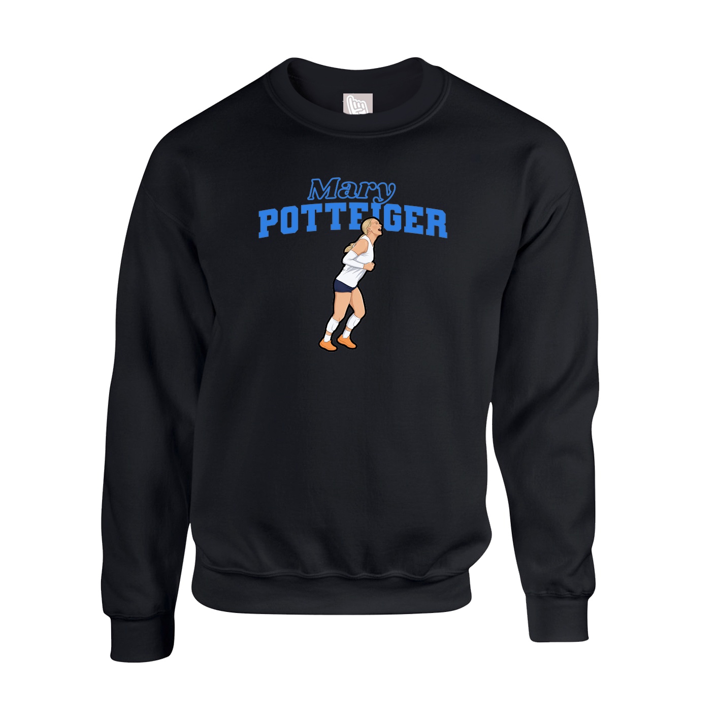 Fleece Crew — Name Arch in Black