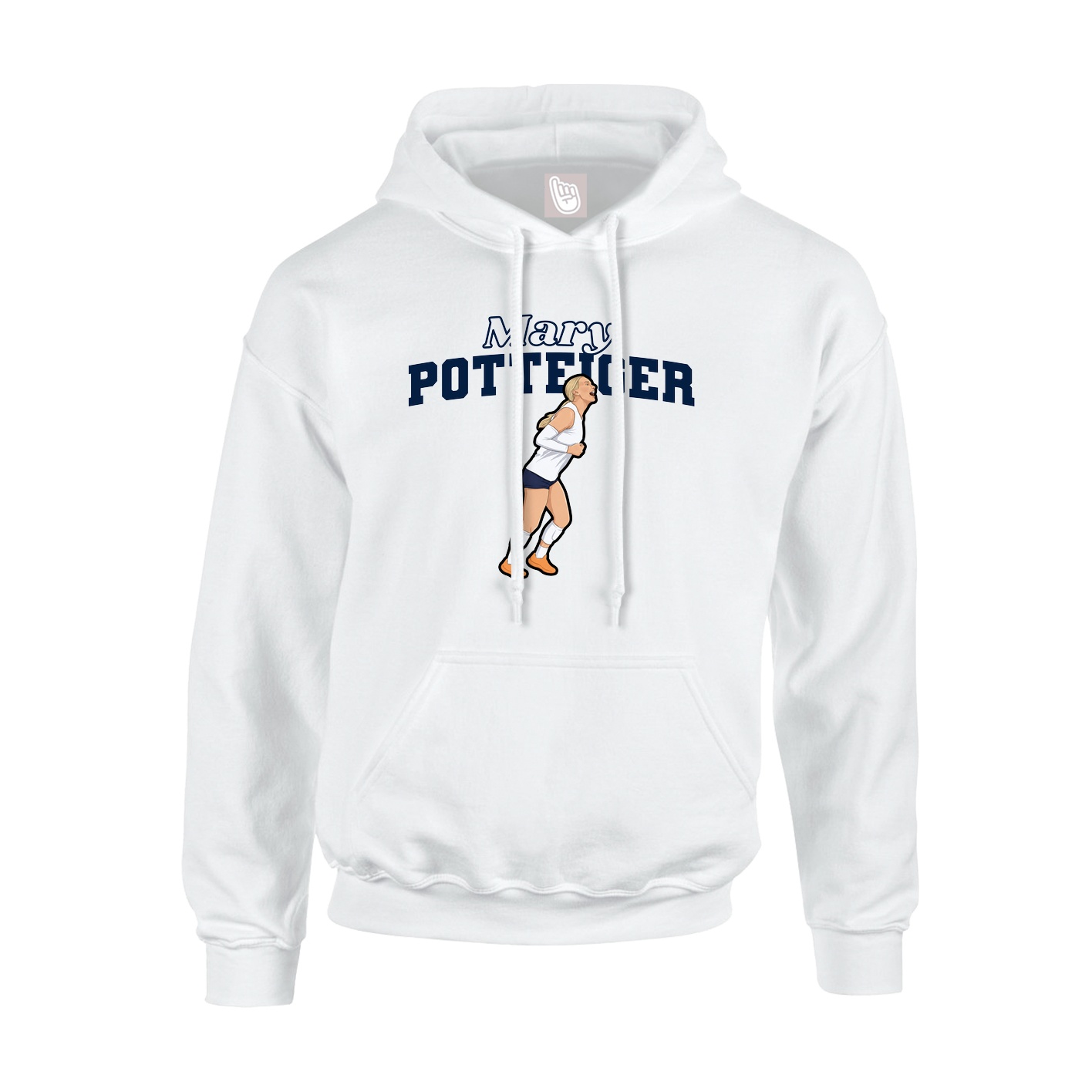 Youth Hoodie — Name Arch in White