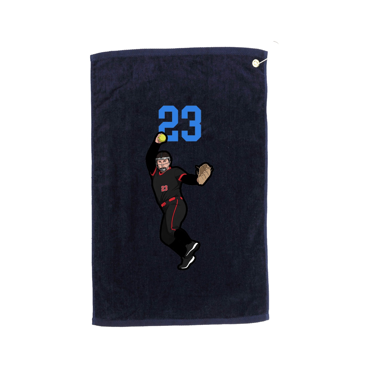 Golf Towel — Number Top in Navy