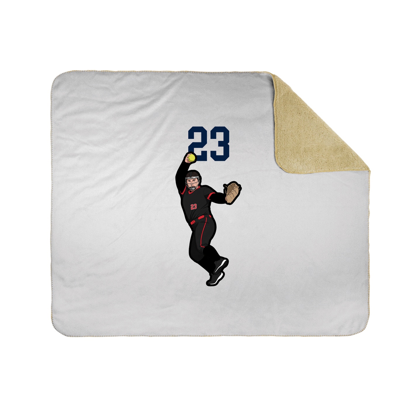 Throw Blanket — Number Top in White