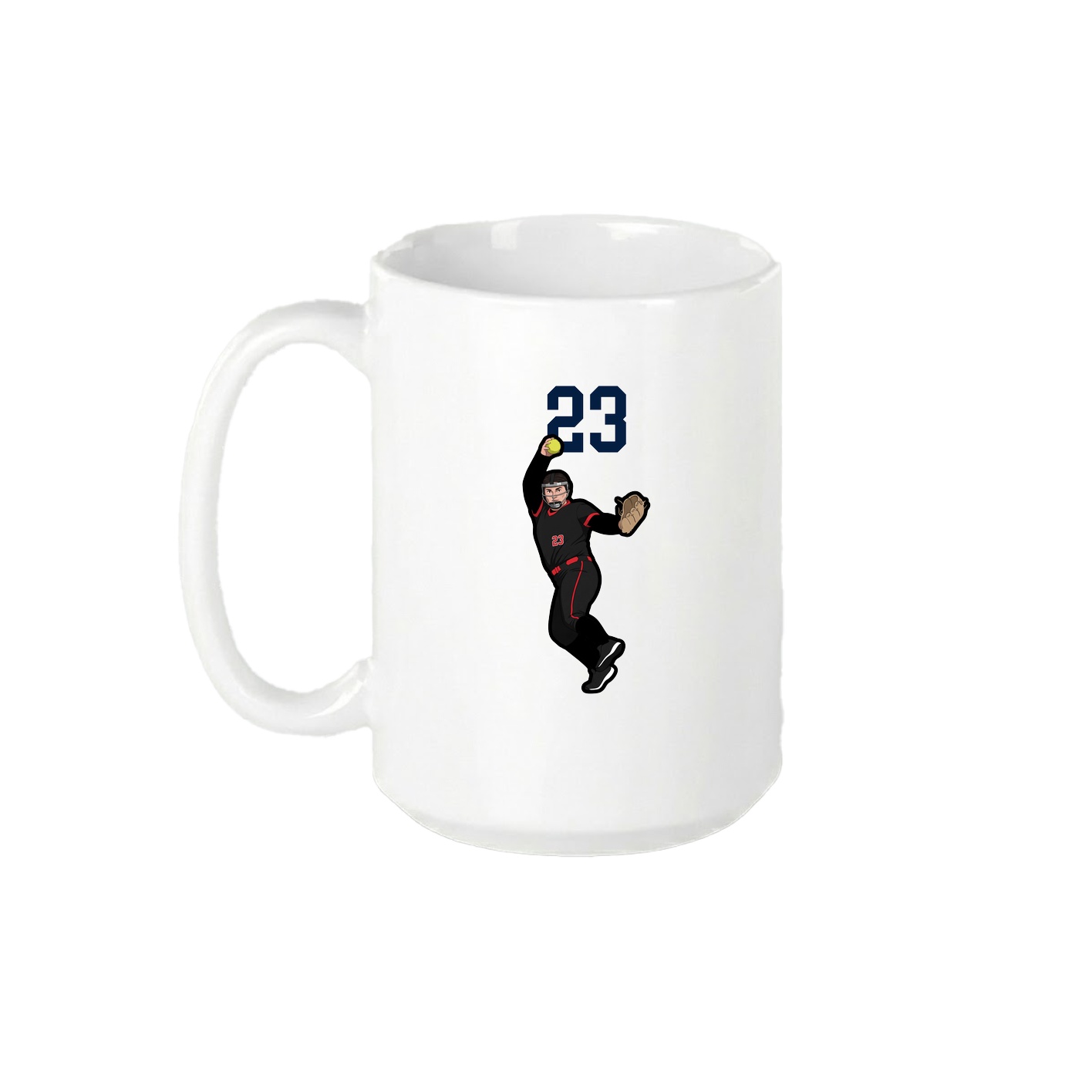 15oz Coffee Mug — Number Top in White