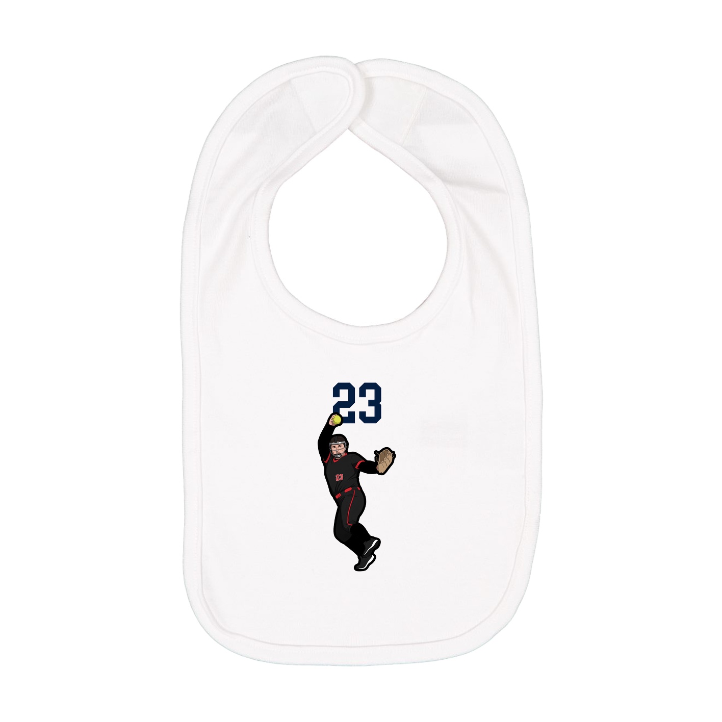 Infant Bib — Number Top in White