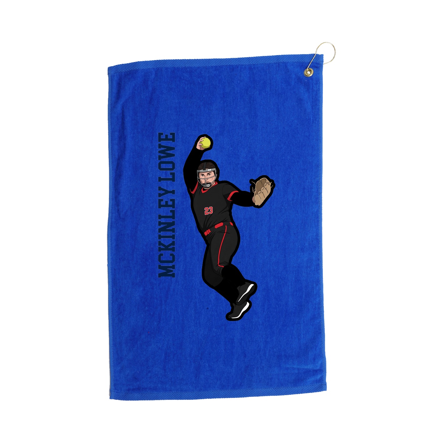 Golf Towel — Name Vertical in Royal