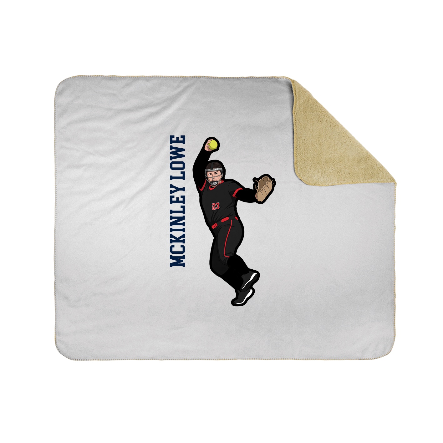 Throw Blanket — Name Vertical in White