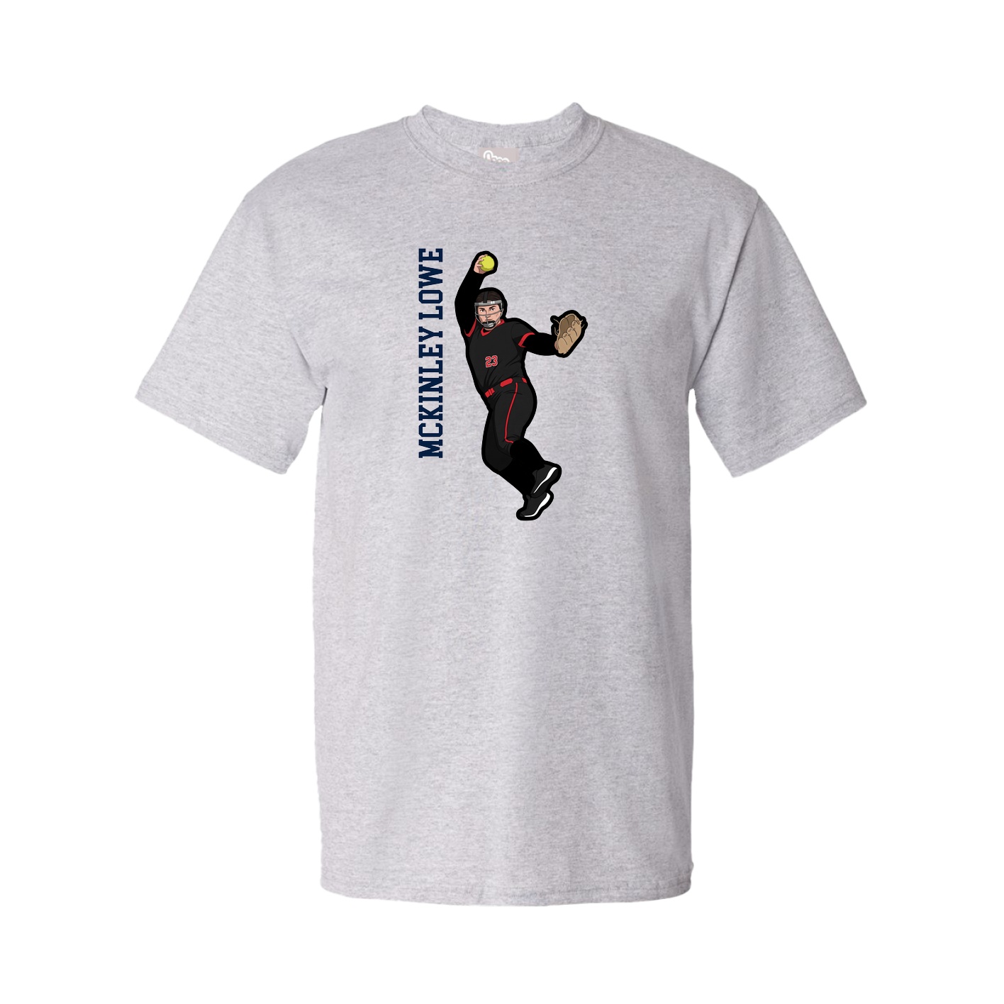 Youth Tee — Name Vertical in Grey