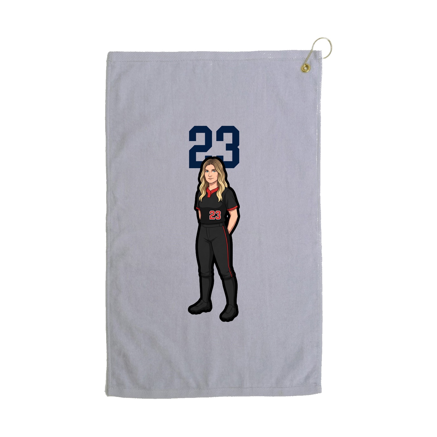 Golf Towel — Number Top in Grey