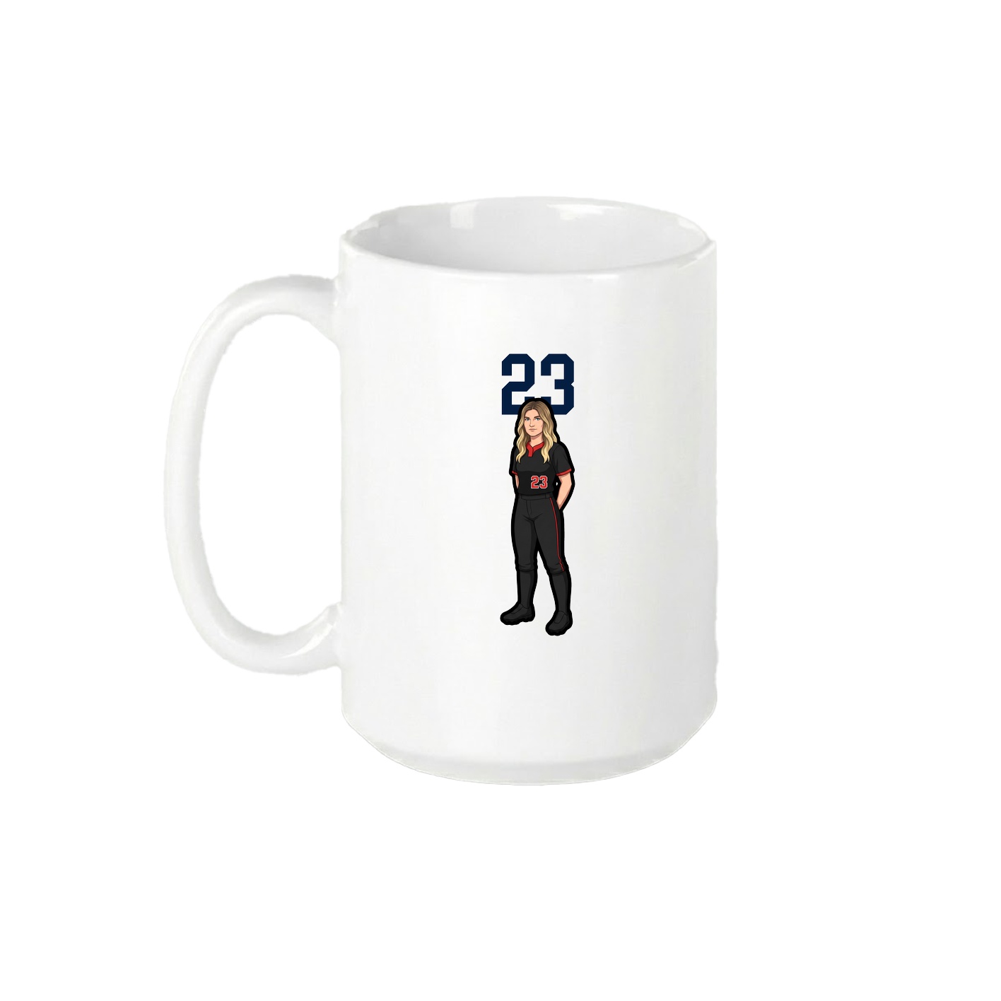 15oz Coffee Mug — Number Top in White