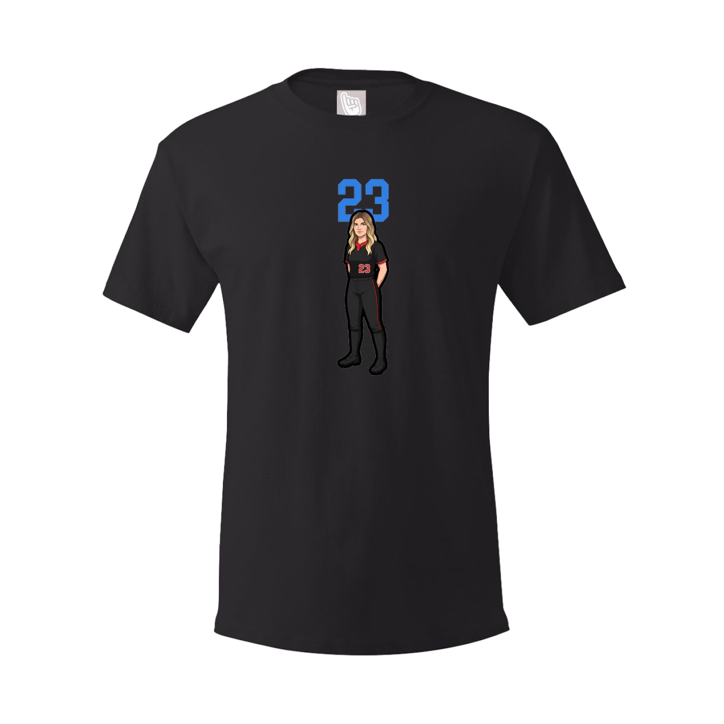 Youth Tee — Number Top in Black