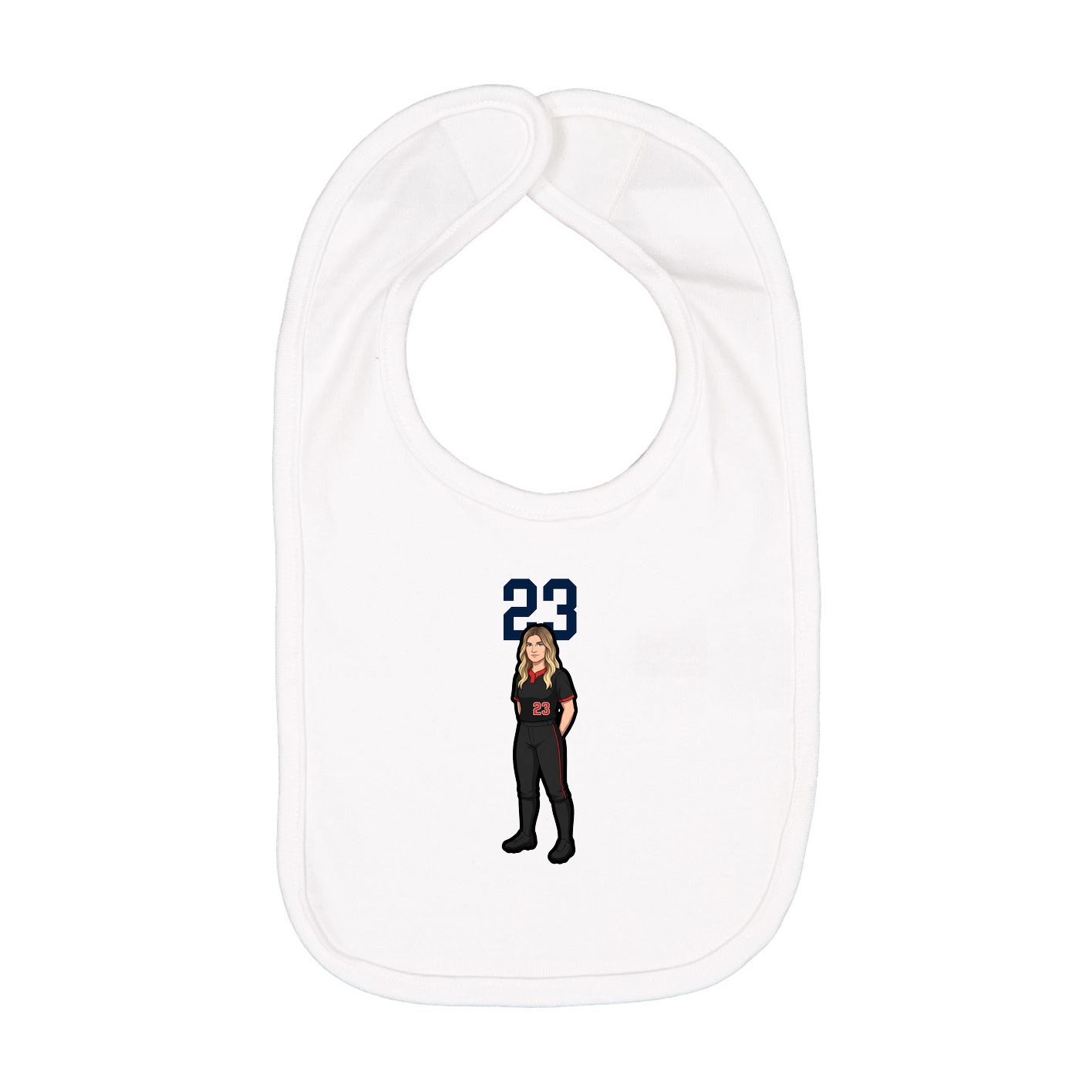 Infant Bib — Number Top in White