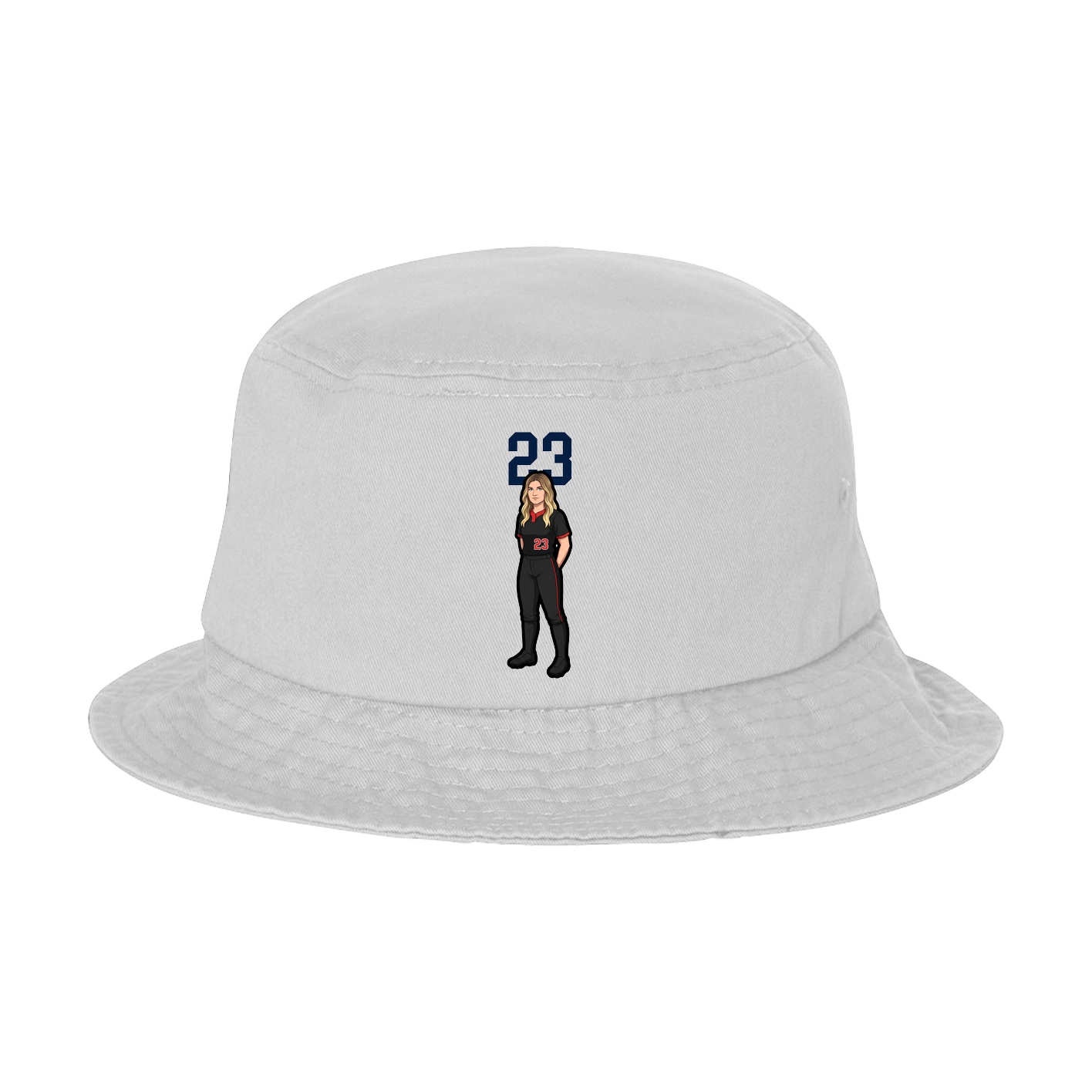Bucket Cap — Number Top in White