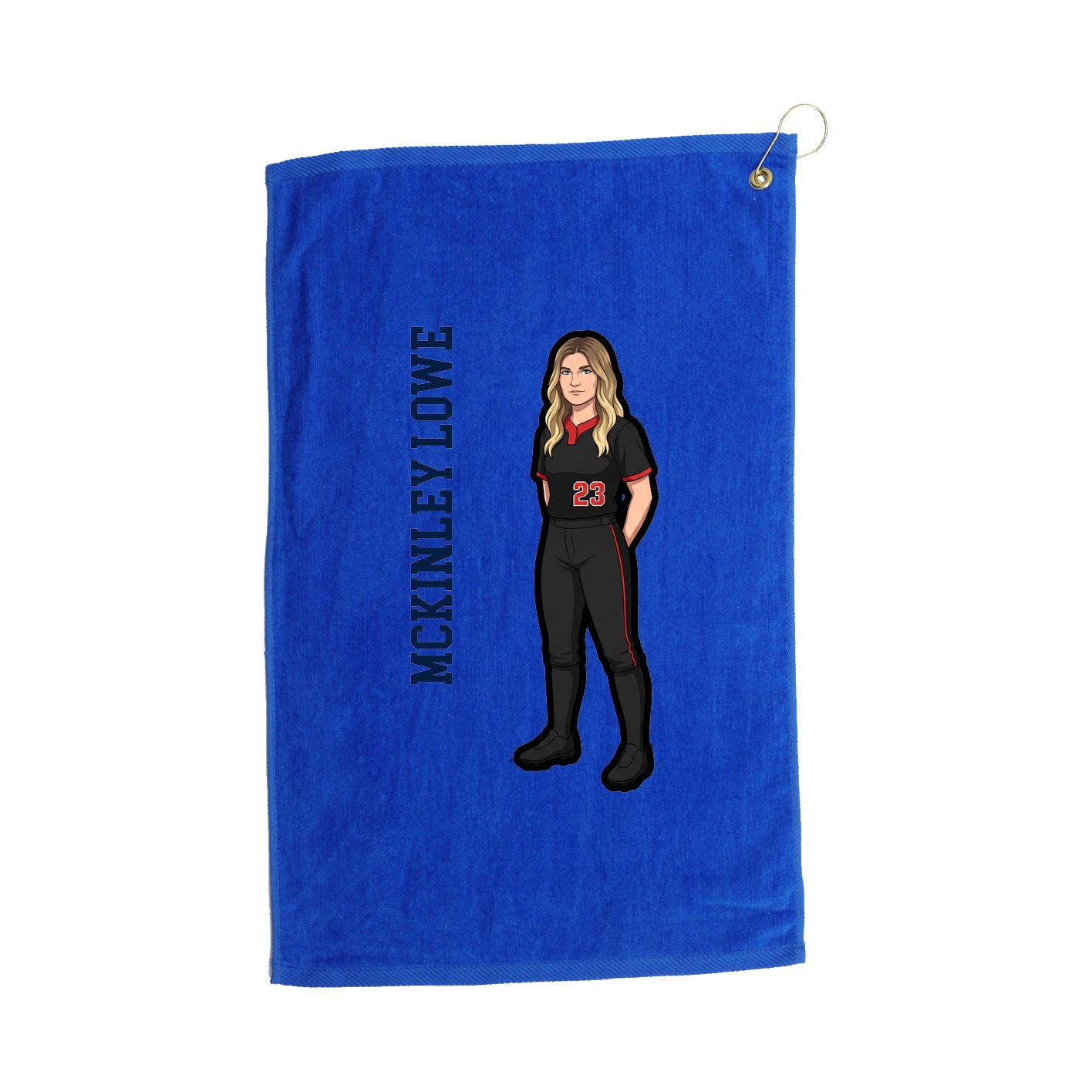 Golf Towel — Name Vertical in Royal