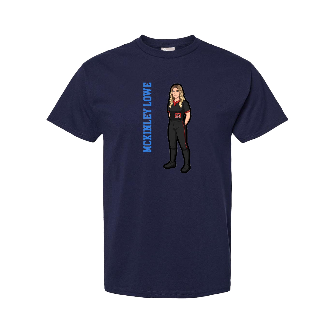 Youth Tee — Name Vertical in Navy