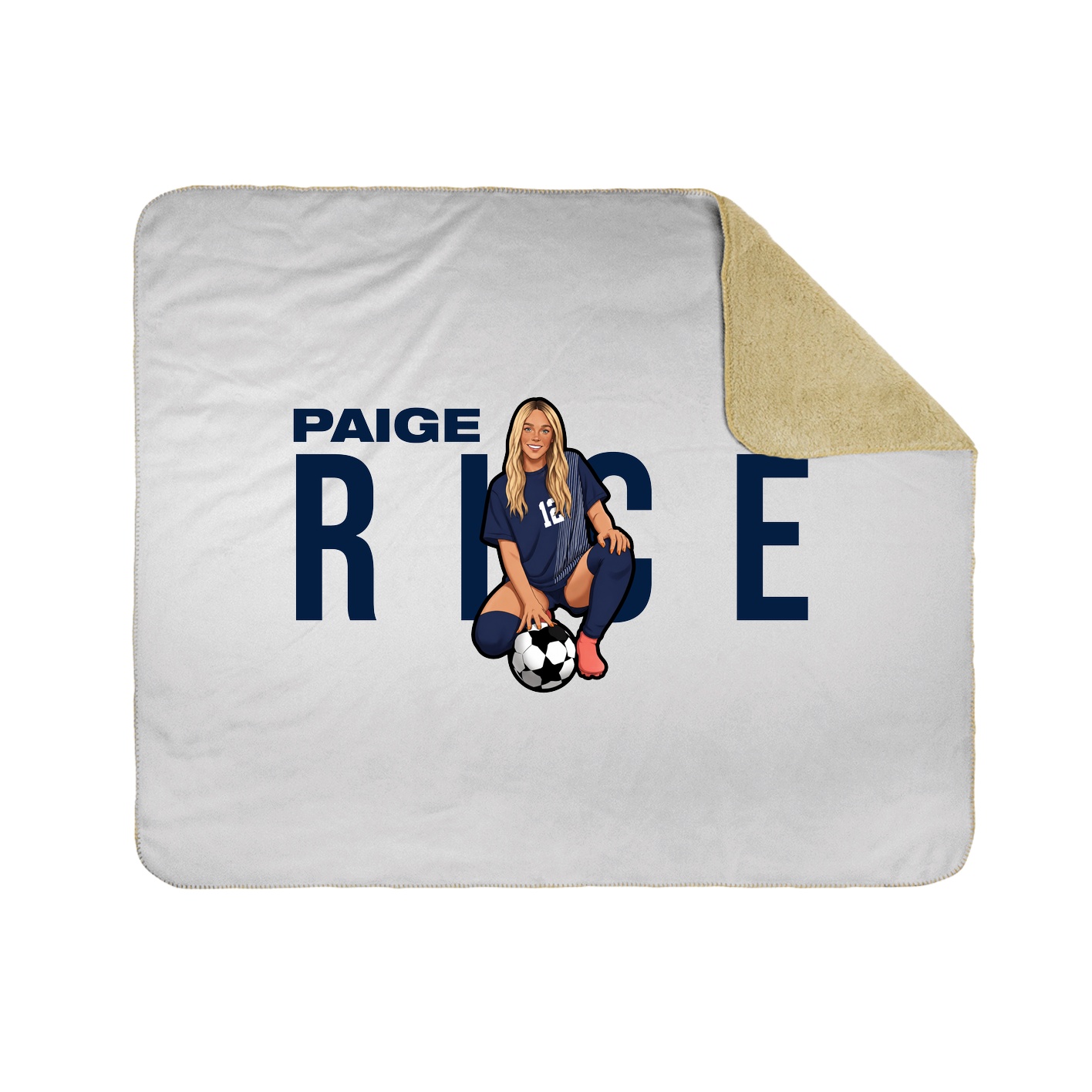 Throw Blanket — Player Name in White