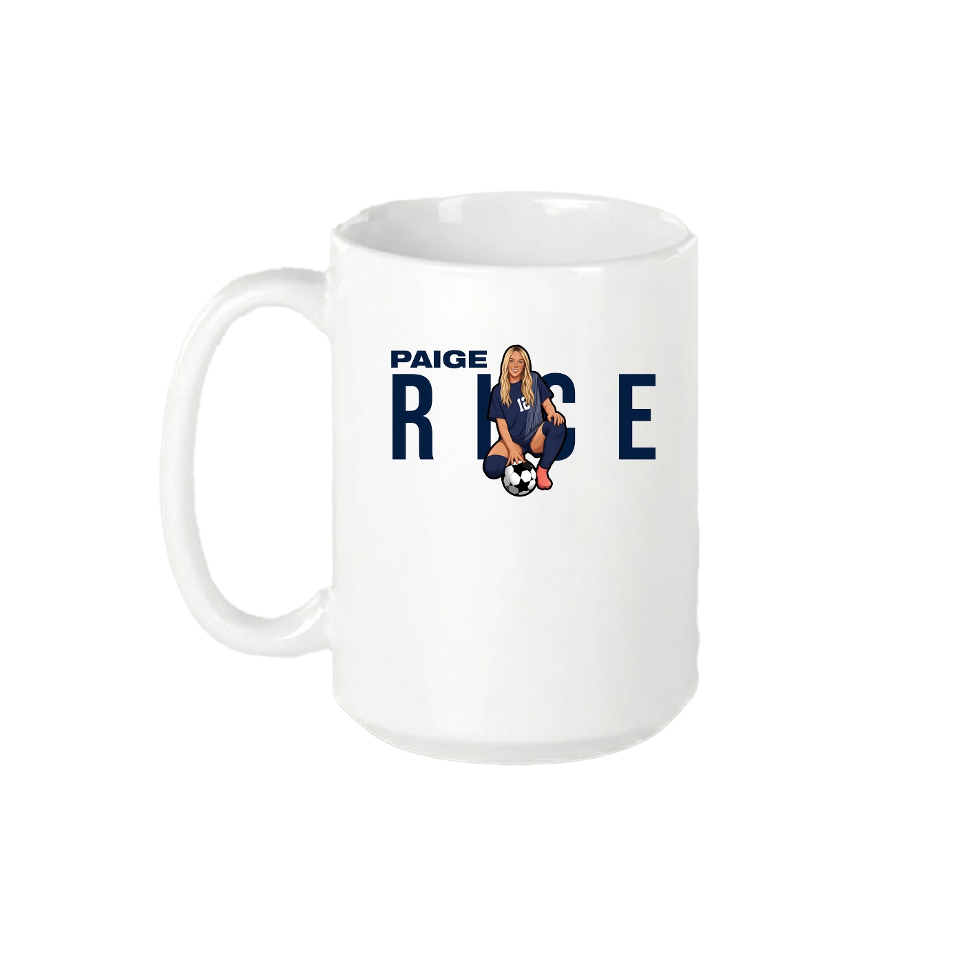15oz Coffee Mug — Player Name in White