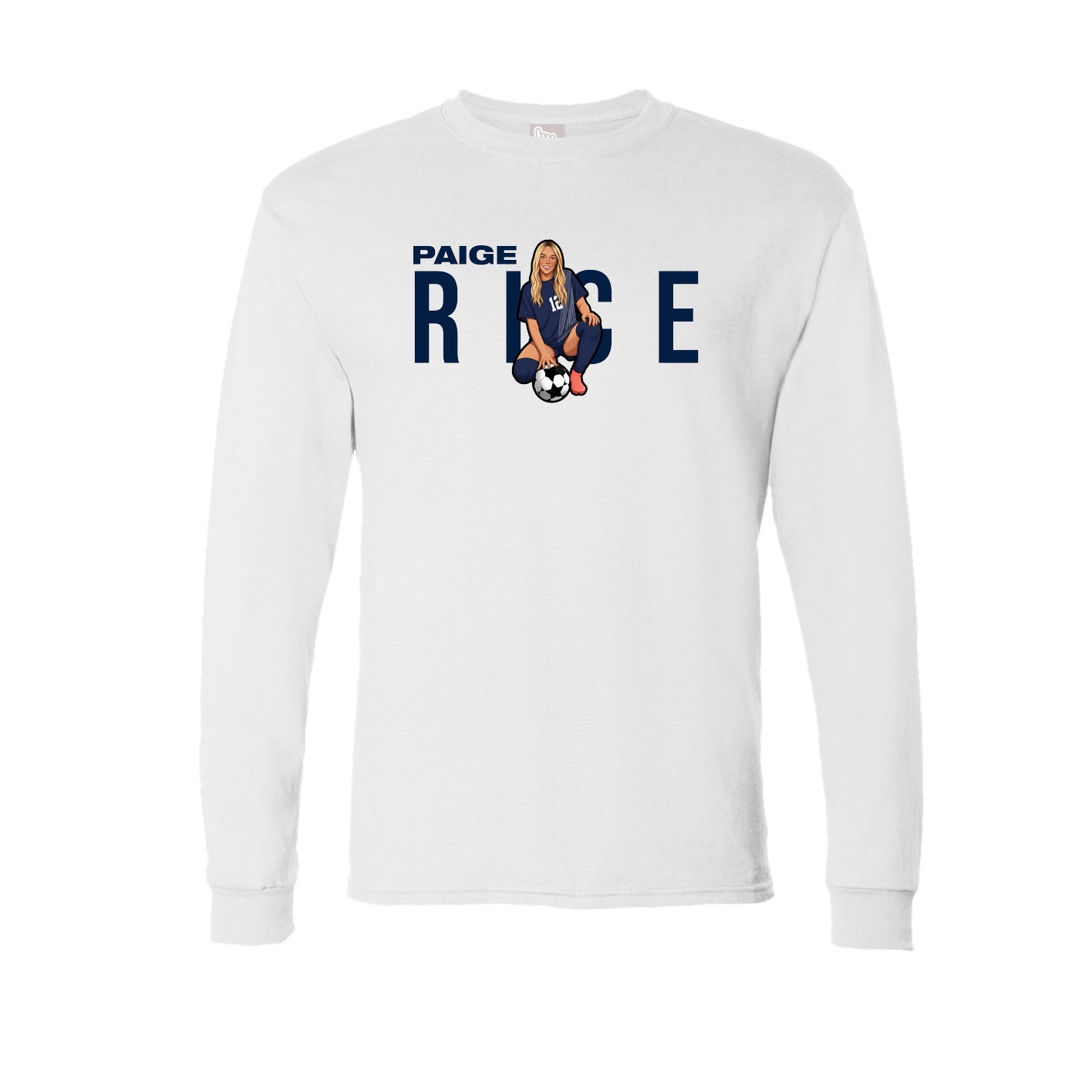 Long Sleeve Tee — Player Name in White