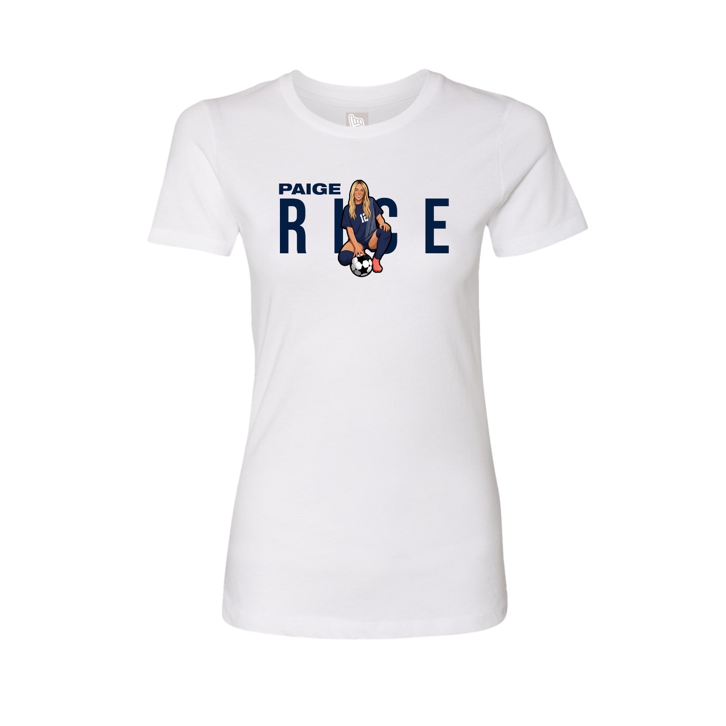Fitted Women's Tee — Player Name in White