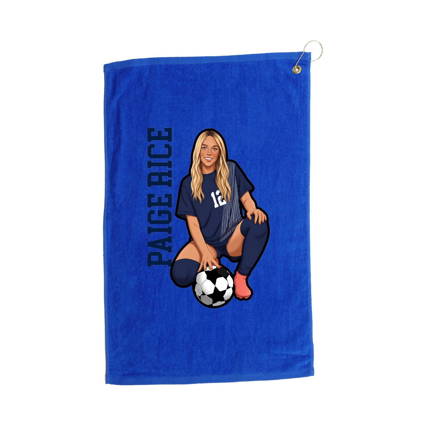 Golf Towel — Name Vertical in Royal