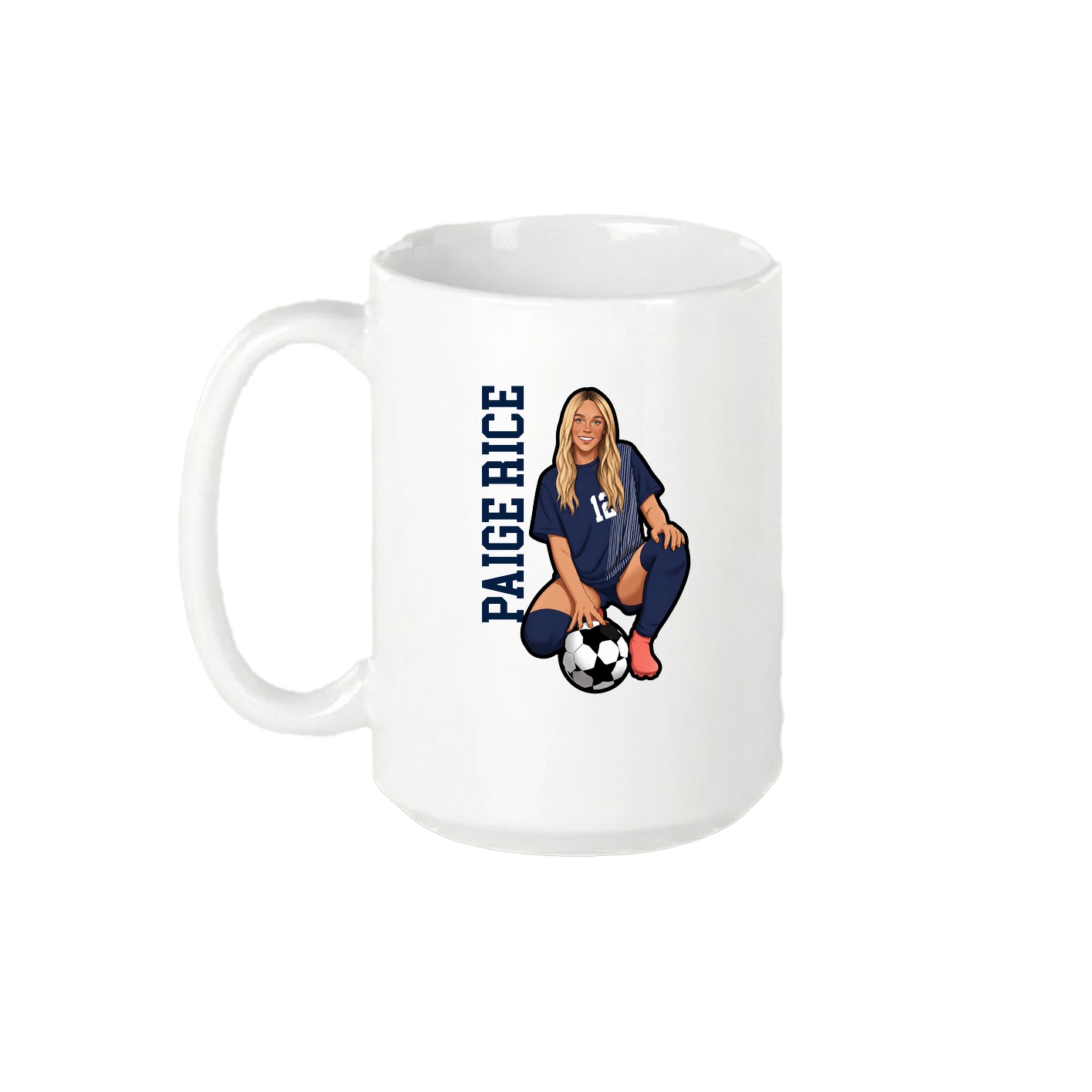 15oz Coffee Mug — Name Vertical in White