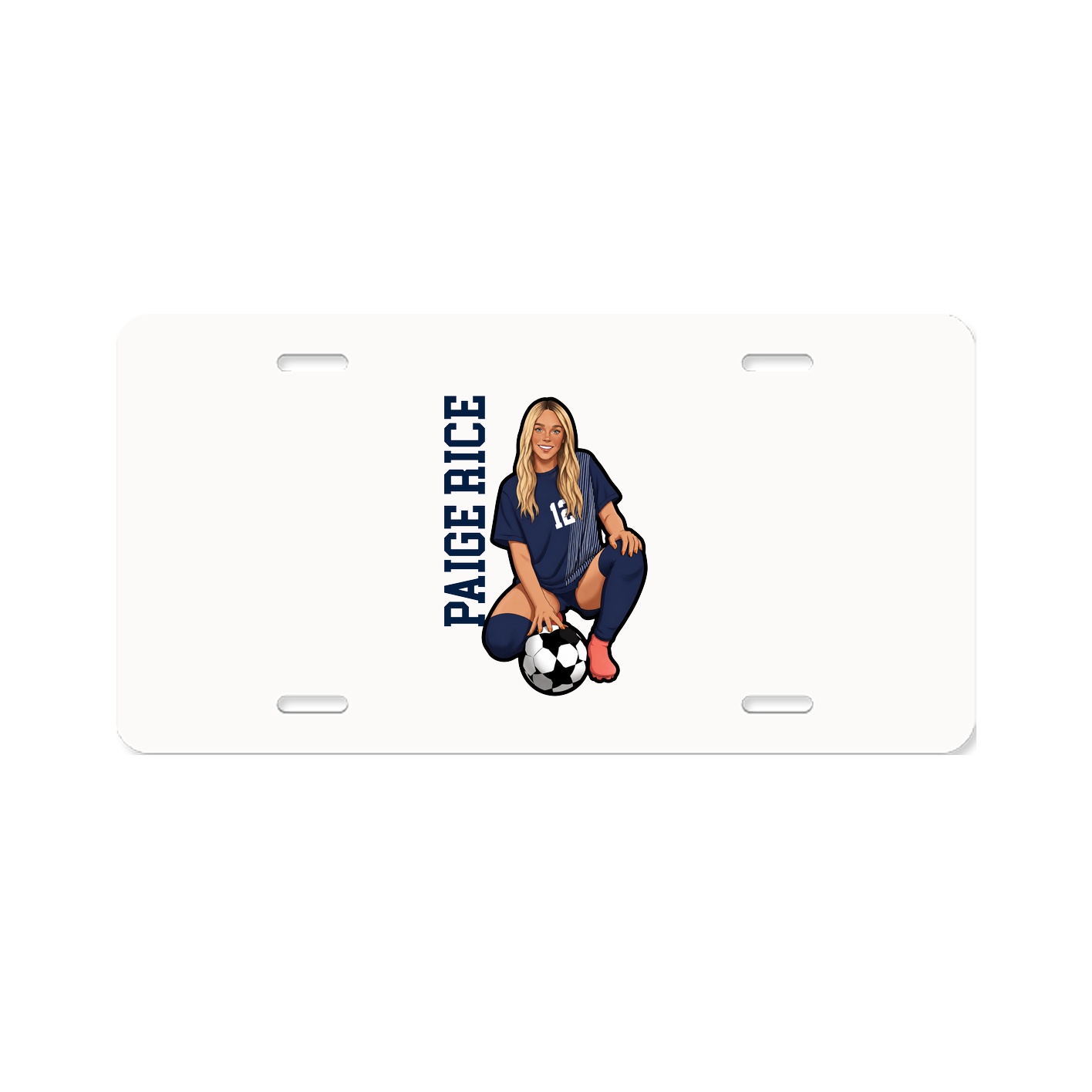 License Plate — Name Vertical in Classic