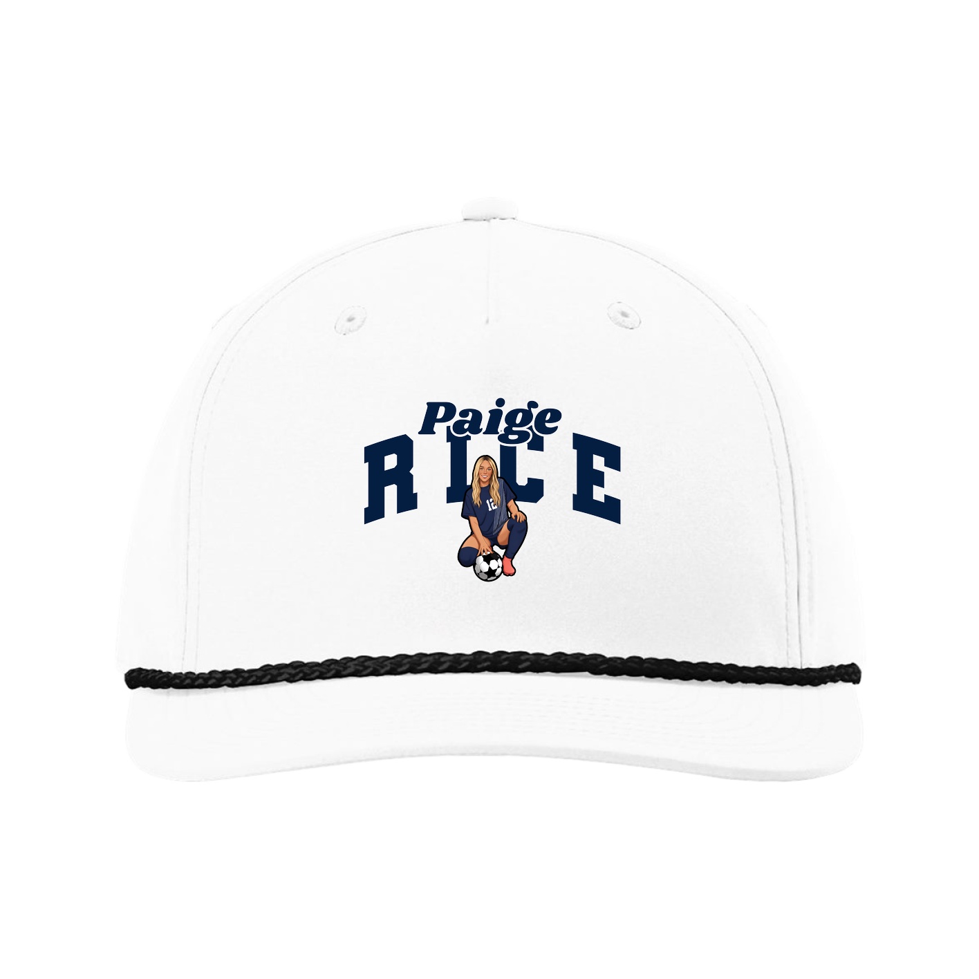 Five-Panel Classic Rope Cap — Signature Arch in White