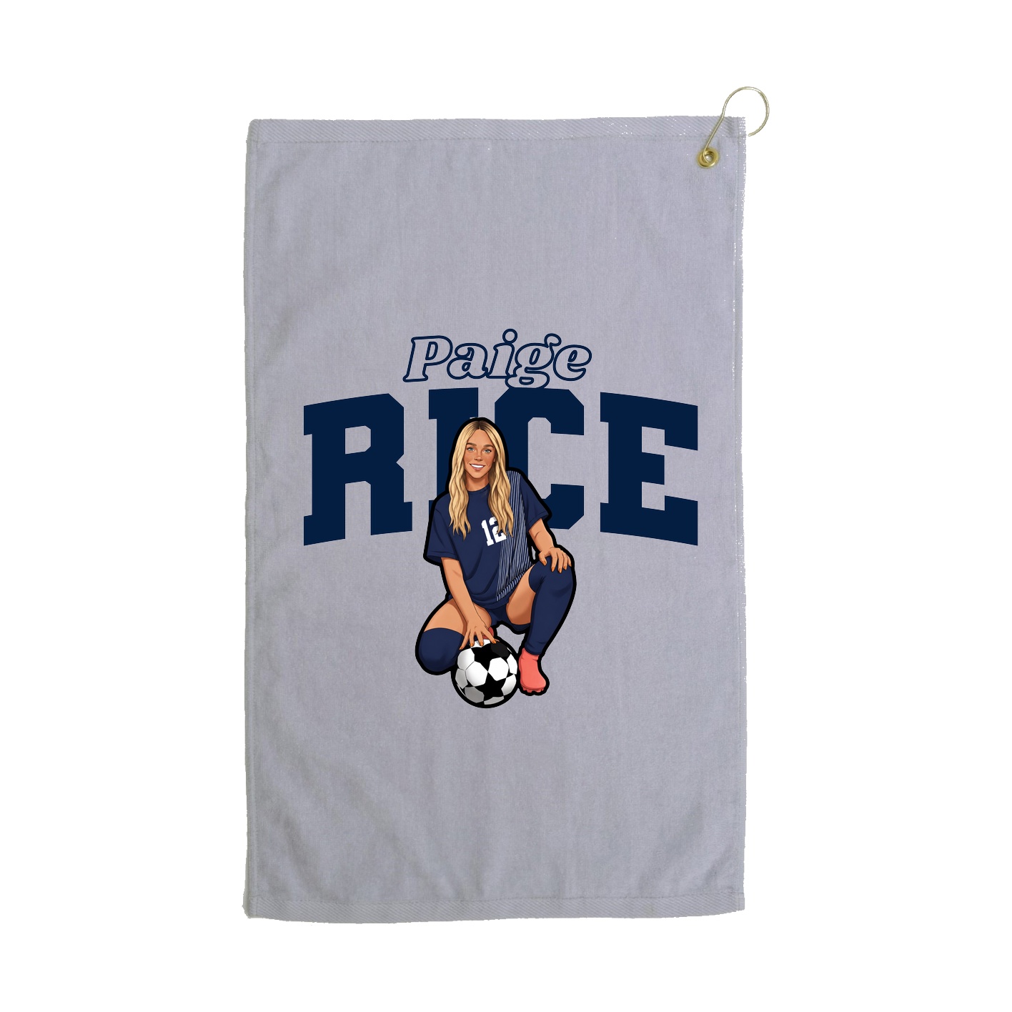 Golf Towel — Name Arch in Grey