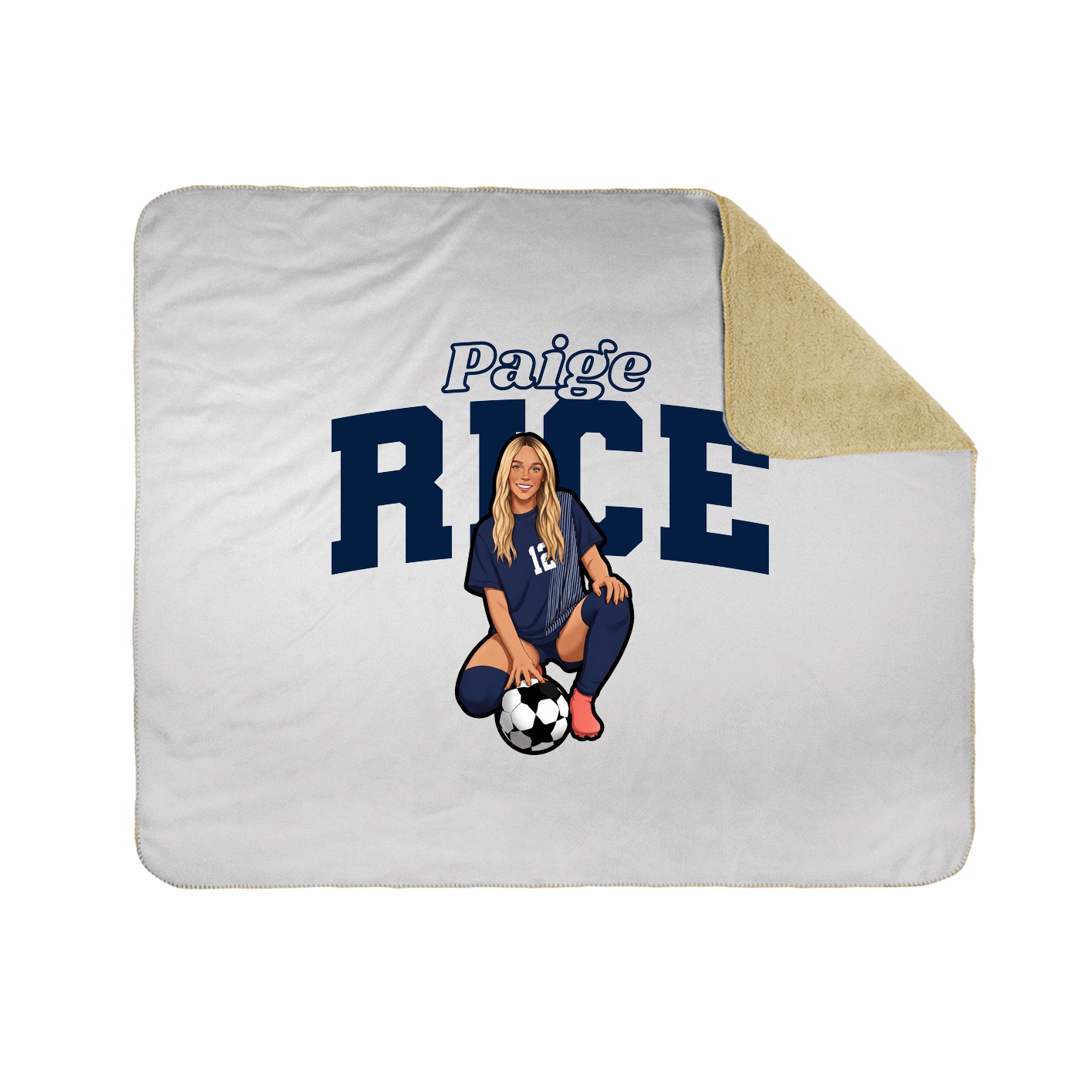 Throw Blanket — Name Arch in White