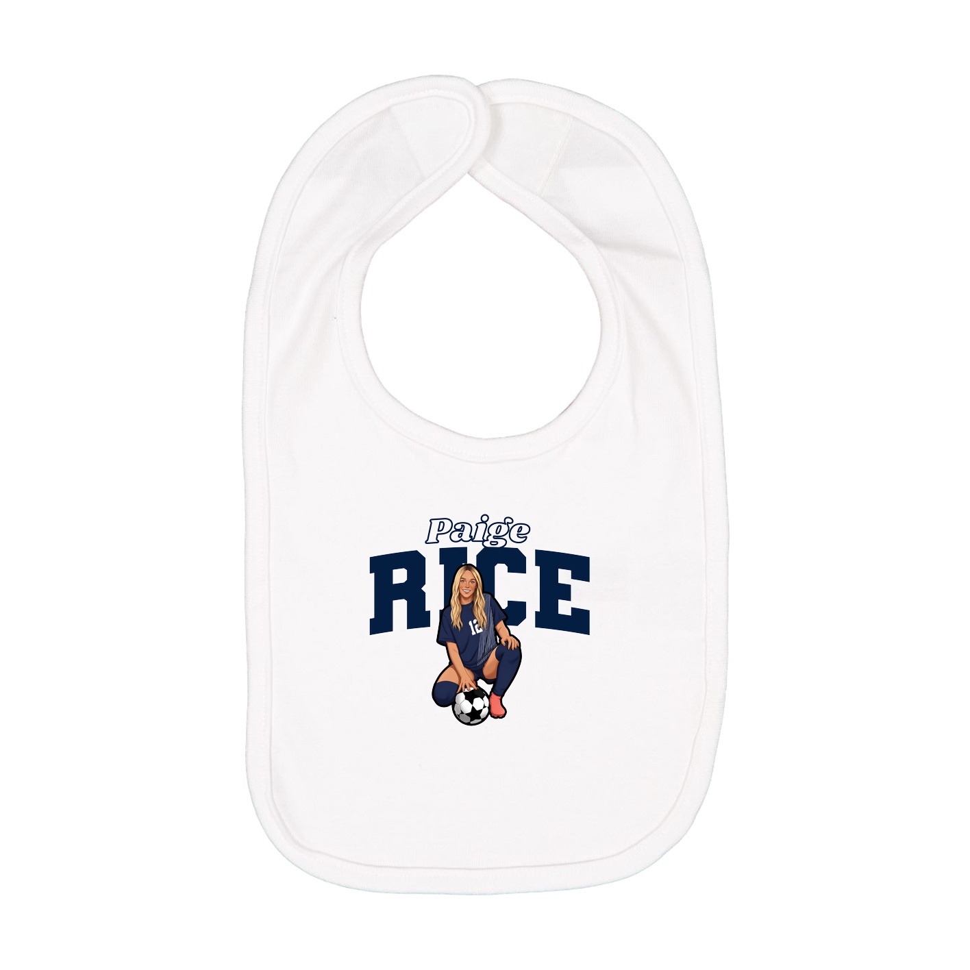 Infant Bib — Name Arch in White