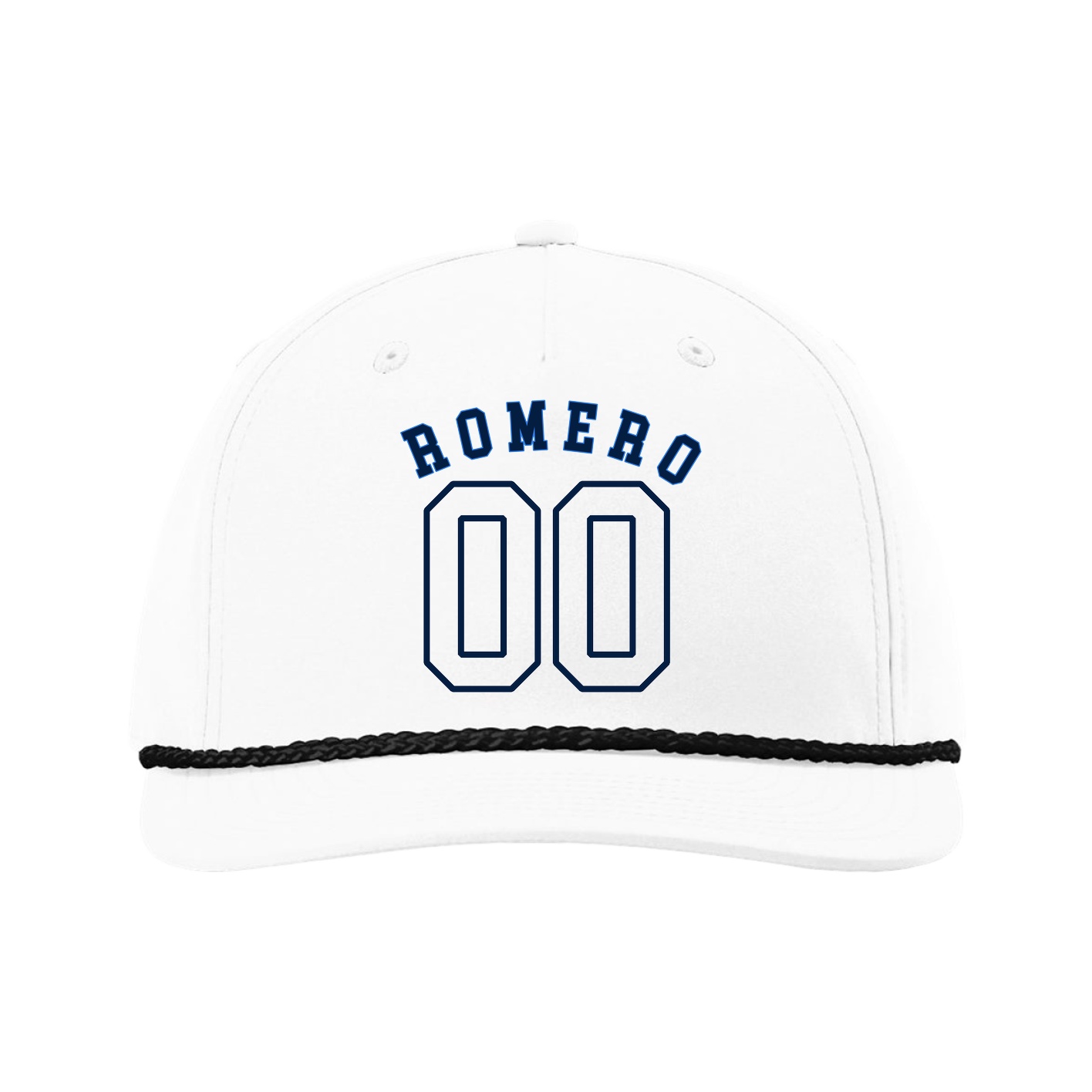 Five-Panel Classic Rope Cap — Shirsey Arch in White