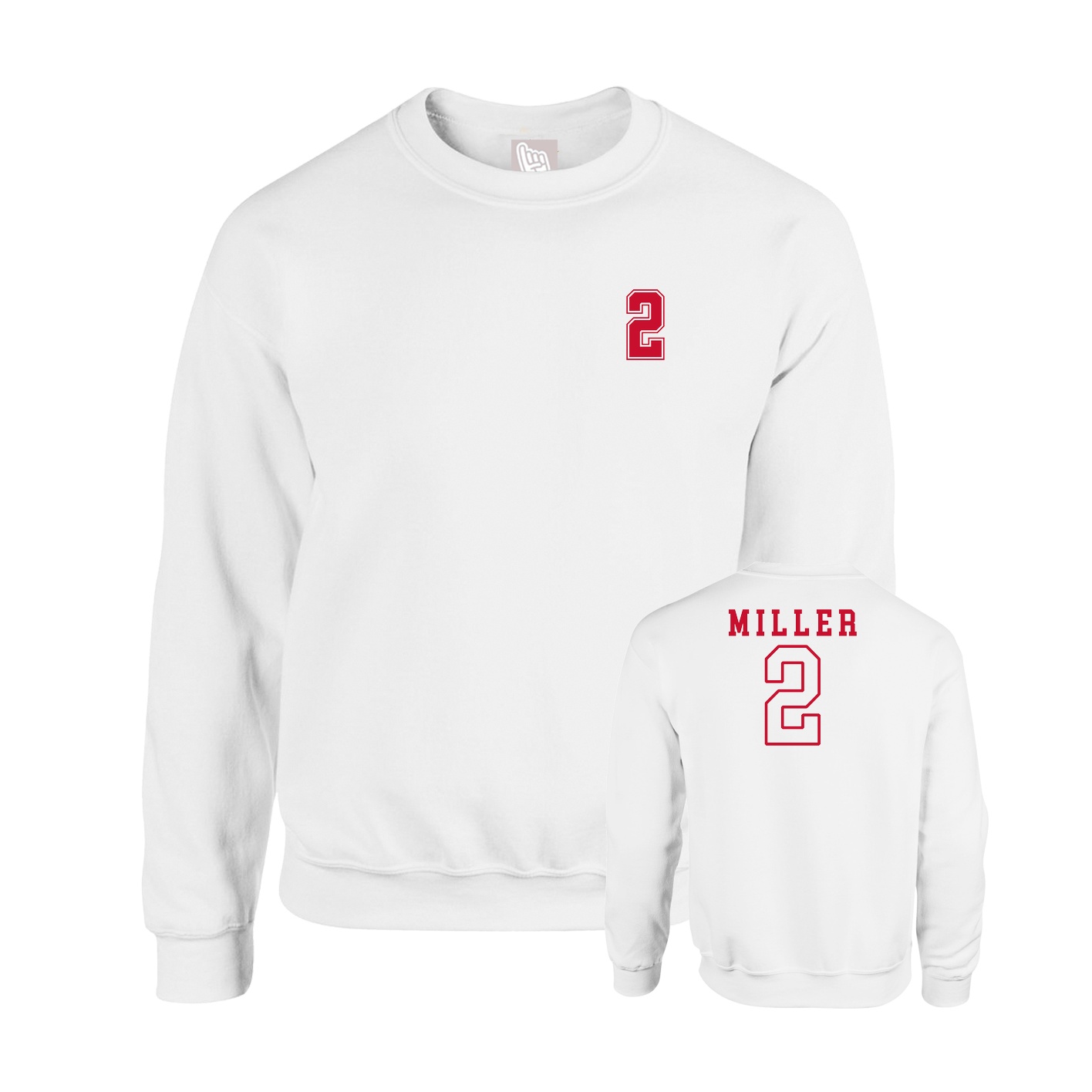 Fleece Crew — Chest Back in White