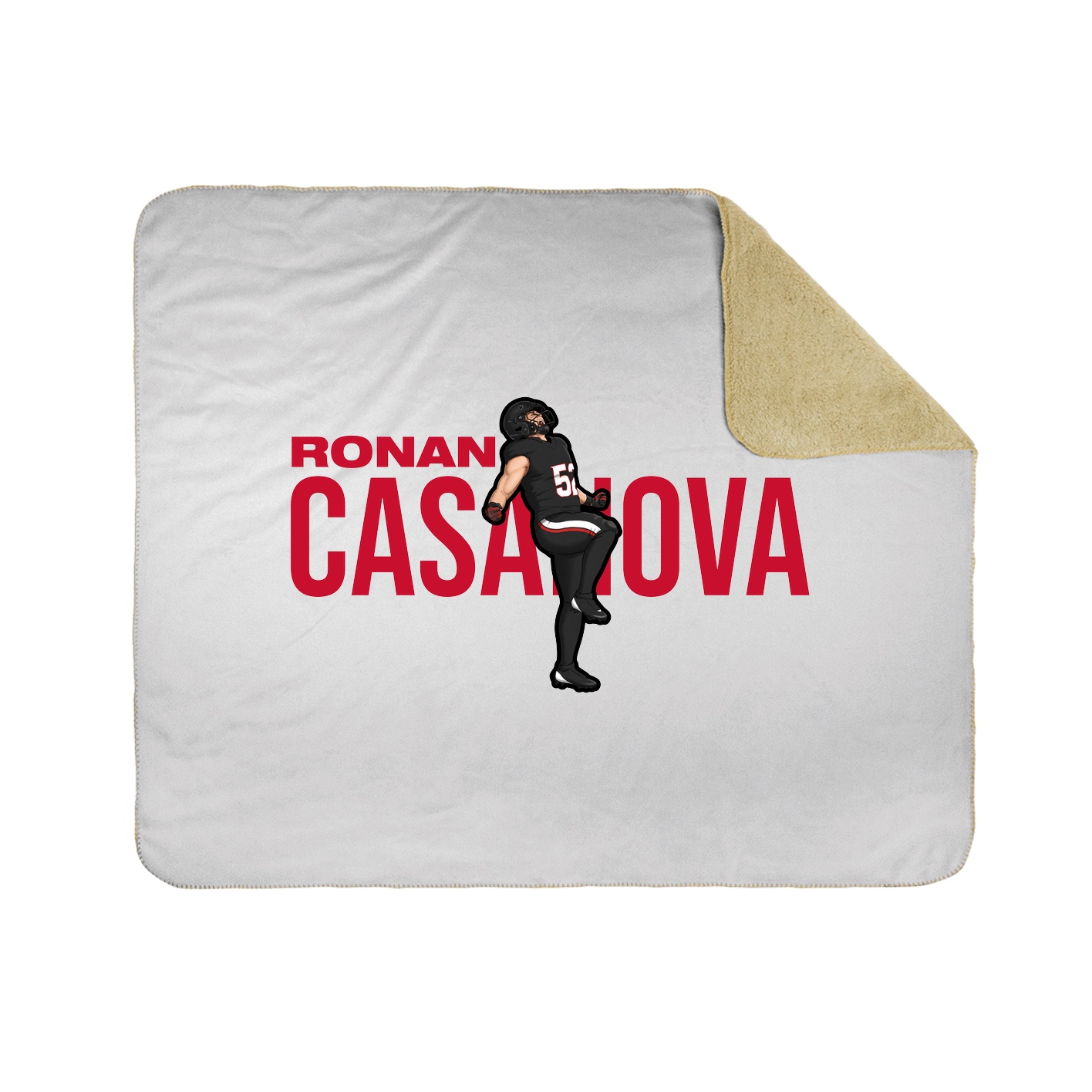 Throw Blanket — Player Name in White