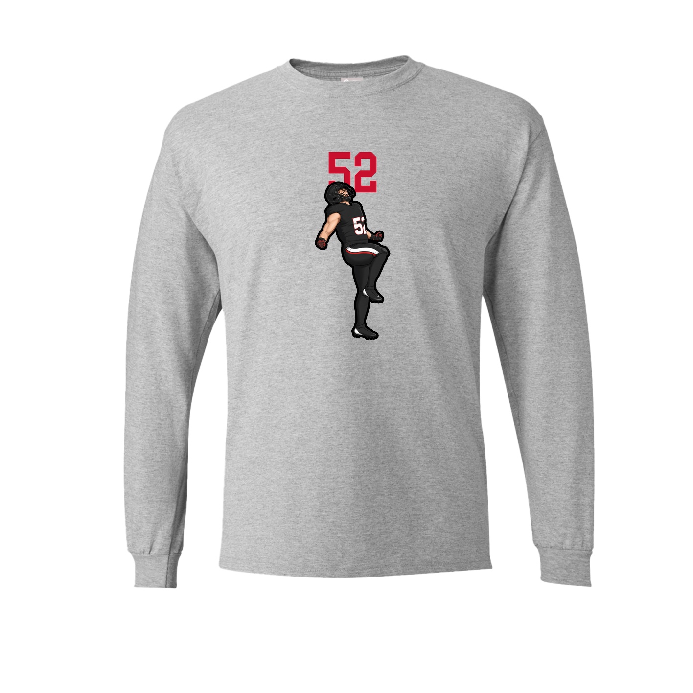 Long Sleeve Tee — Number Top in Grey