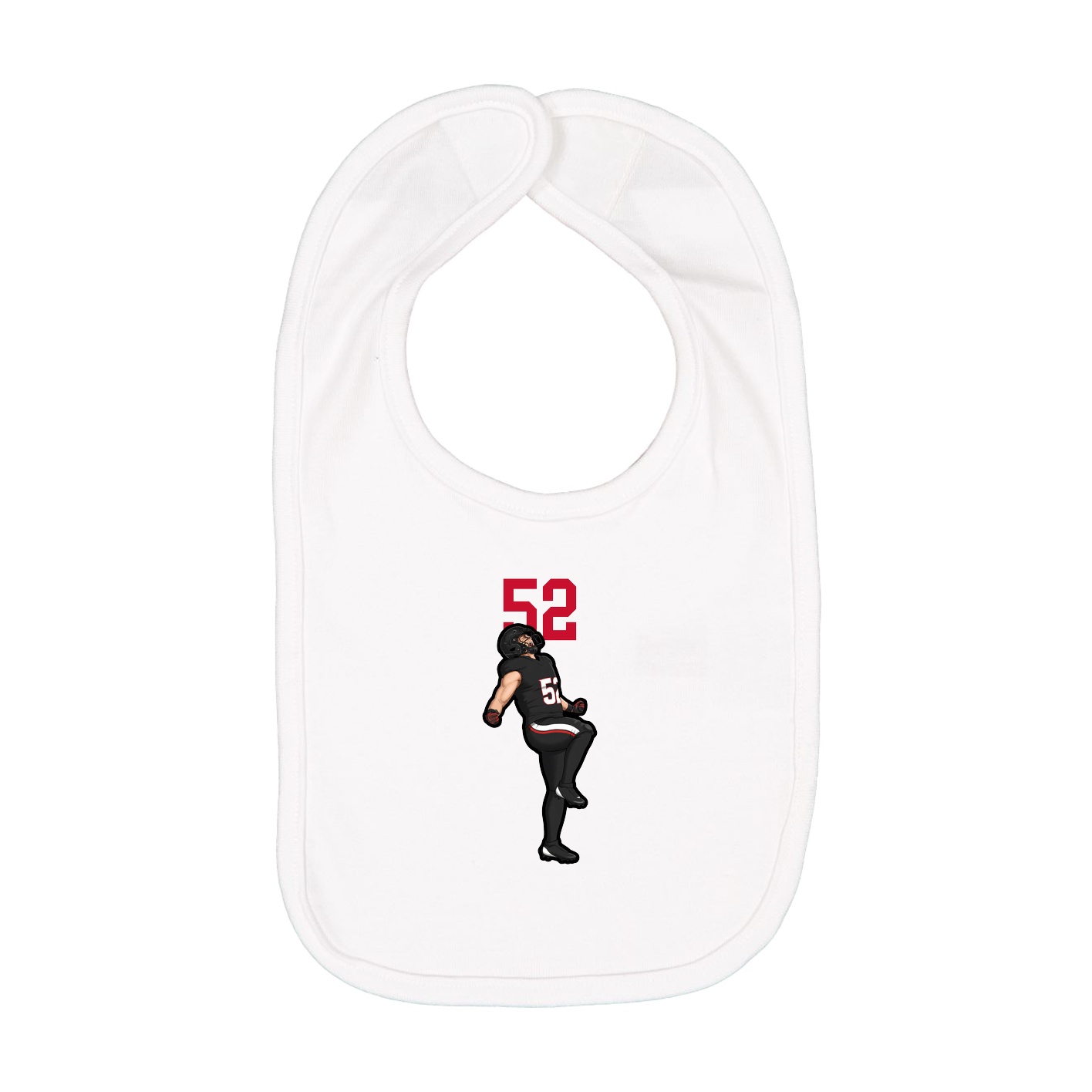 Infant Bib — Number Top in White