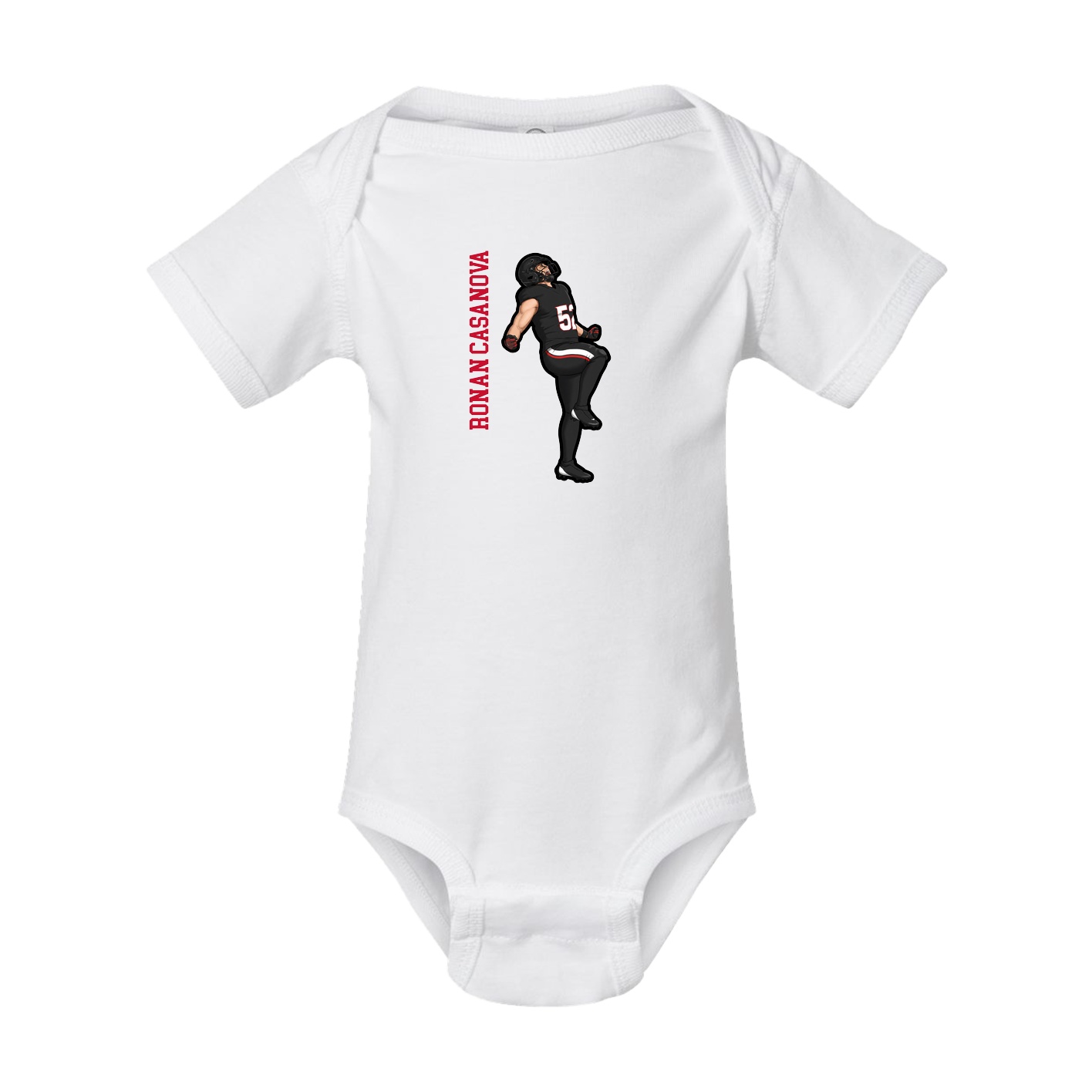 Baby Onesie — Name Vertical in White