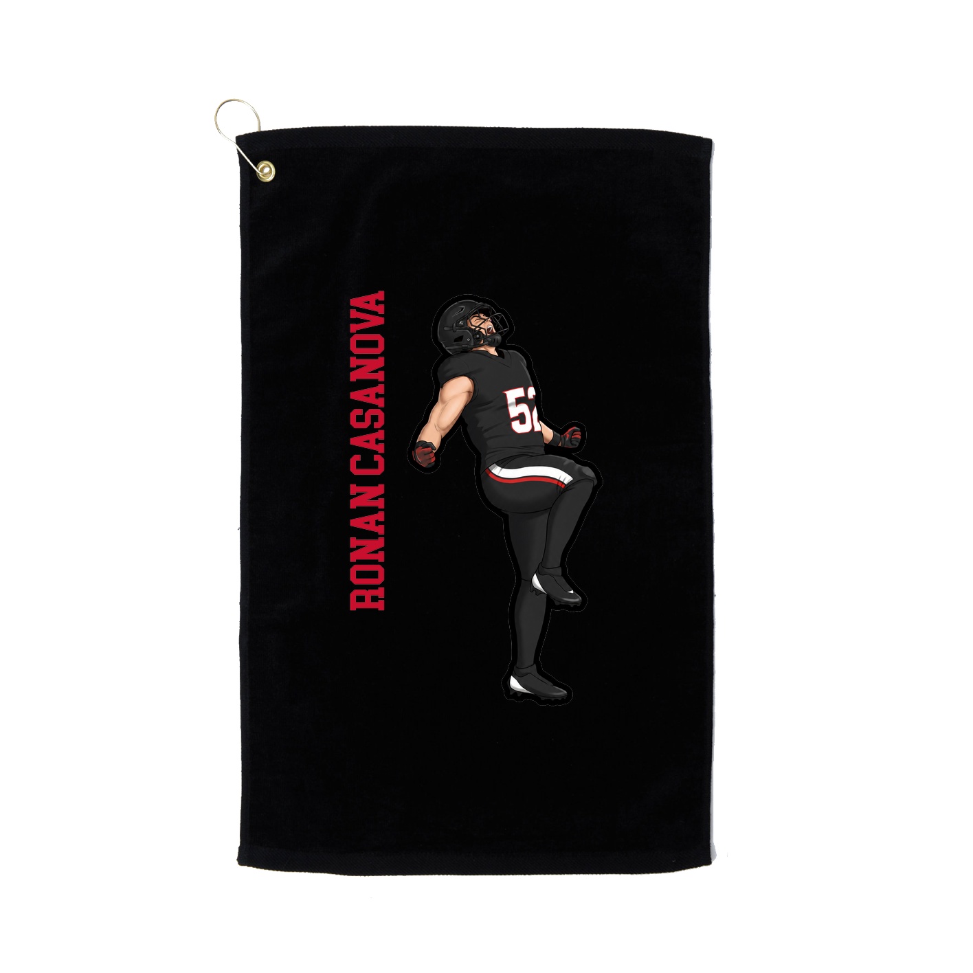 Golf Towel — Name Vertical in Black