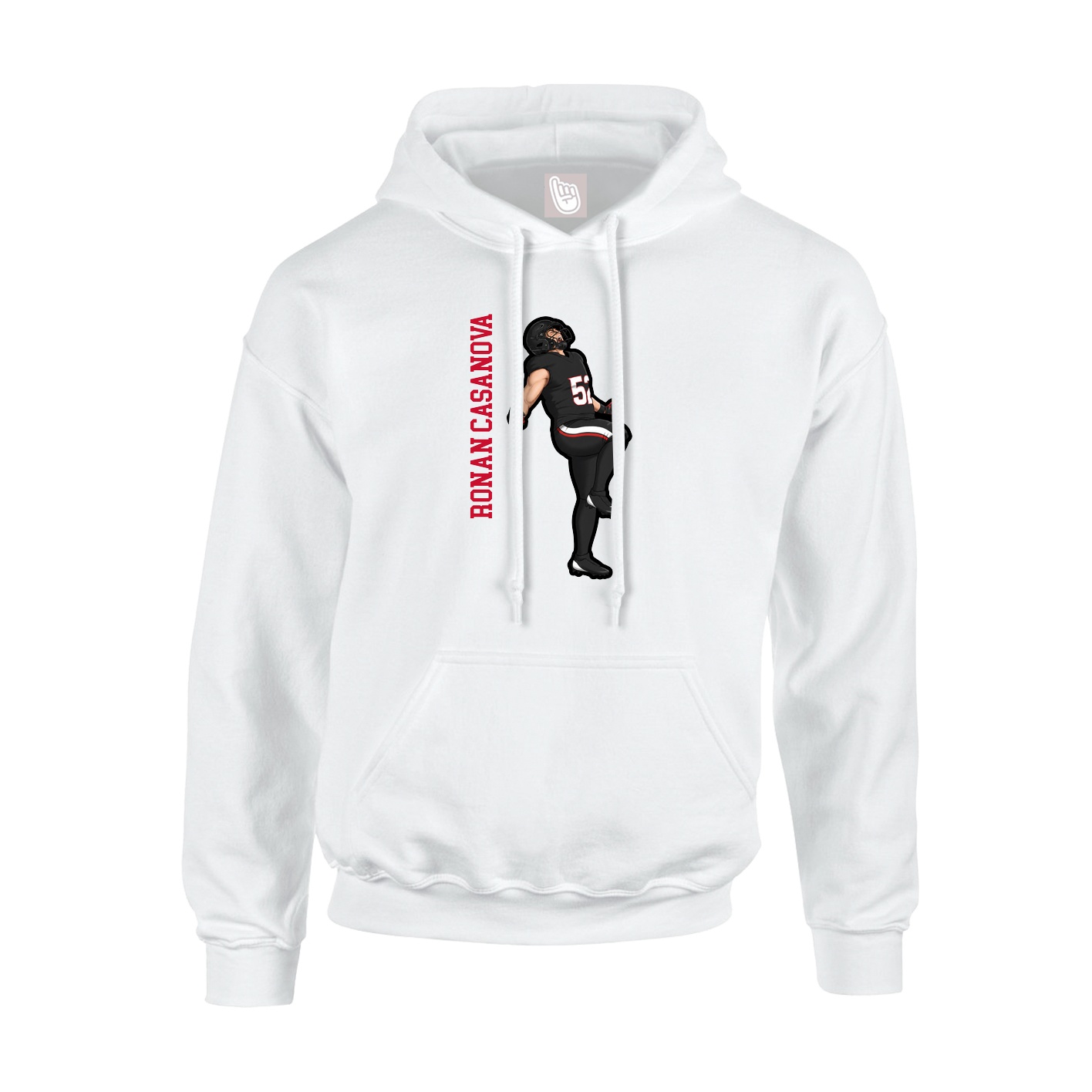 Youth Hoodie — Name Vertical in White