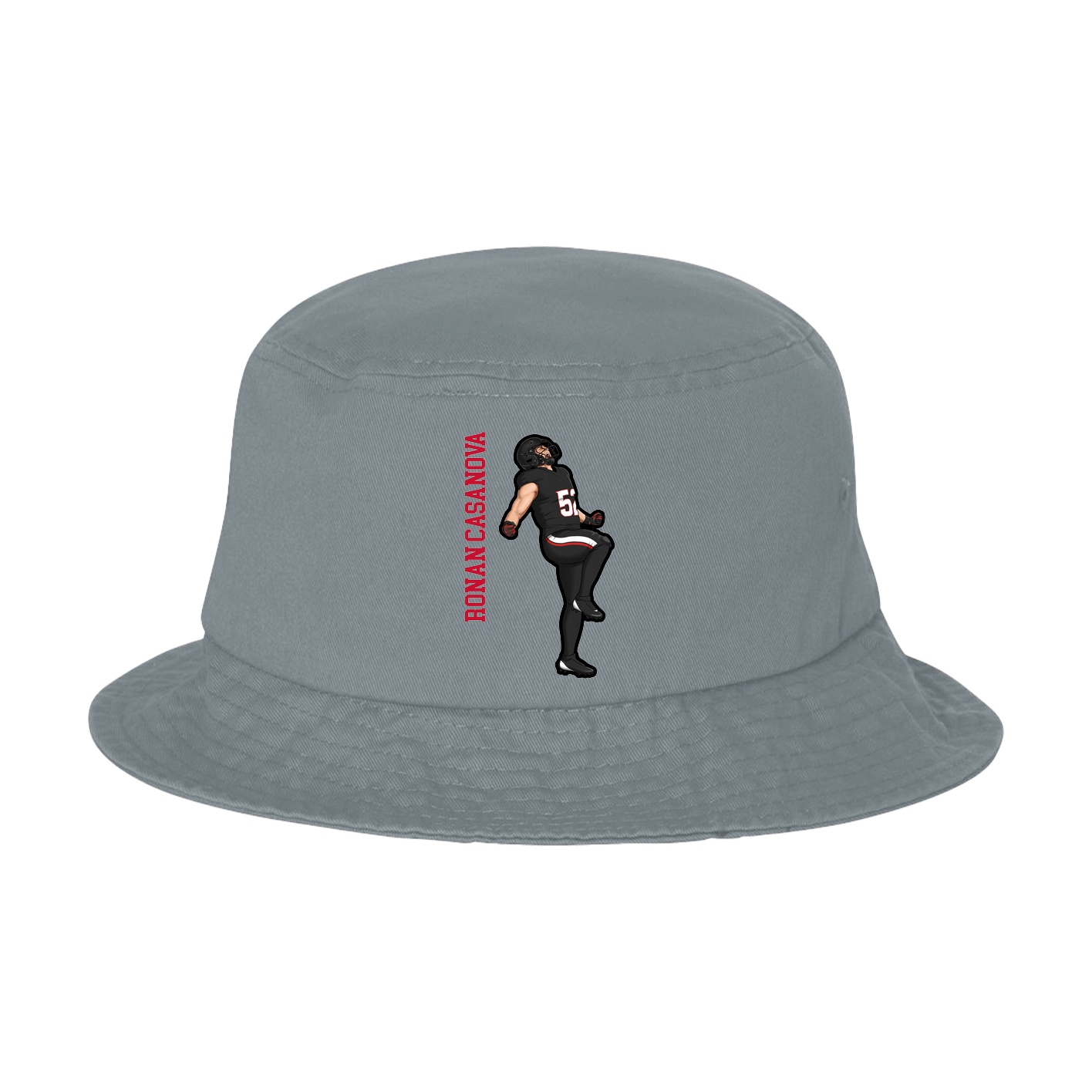 Bucket Cap — Name Vertical in Grey
