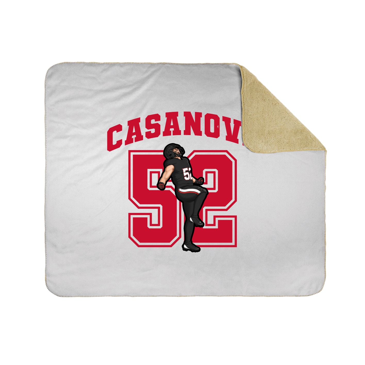 Throw Blanket — Number in White