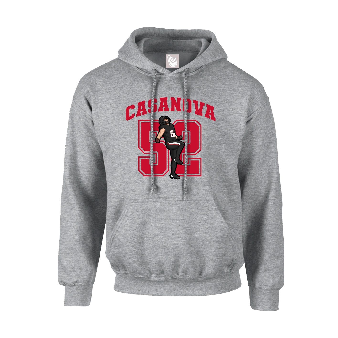 Youth Hoodie — Number in Grey