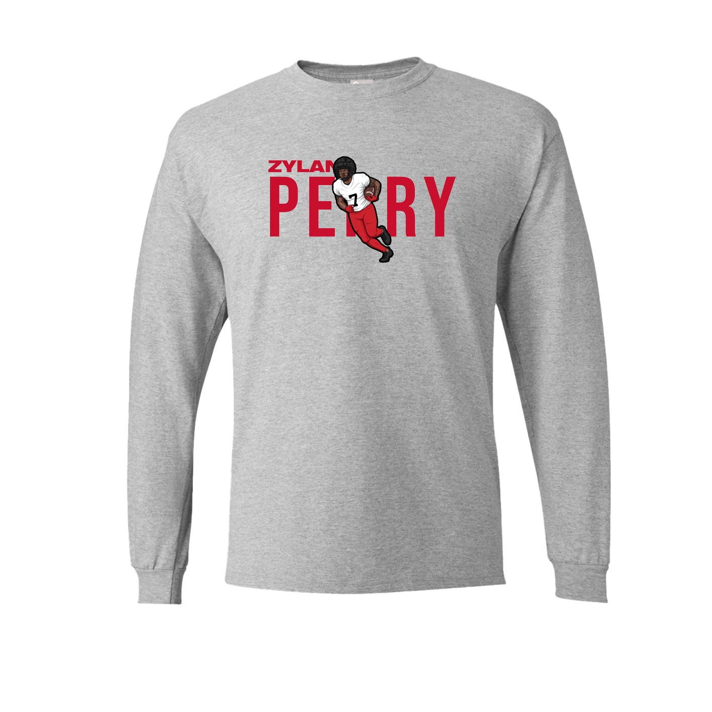 Long Sleeve Tee — Player Name in Grey