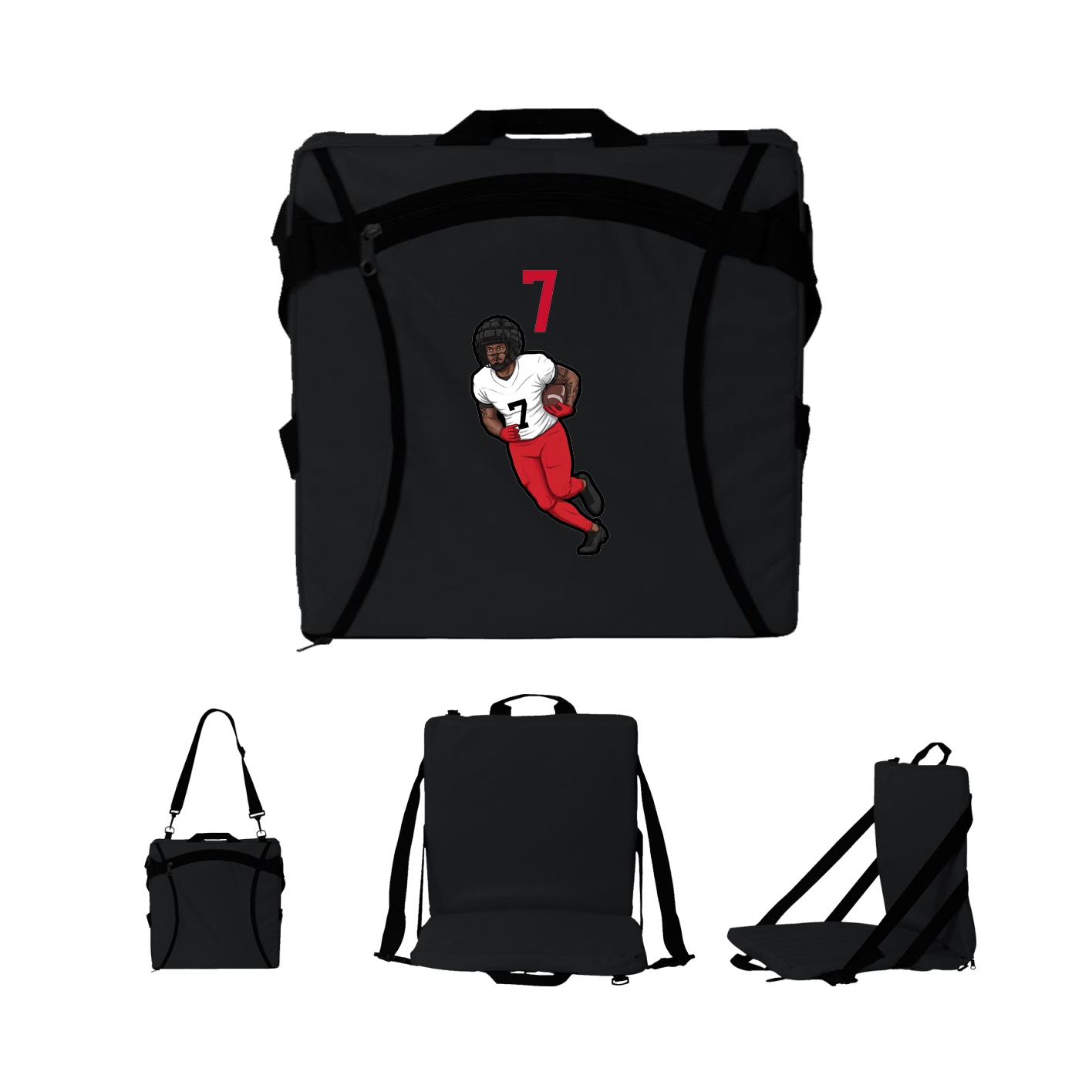Folding Stadium Seat — Number Top in Black