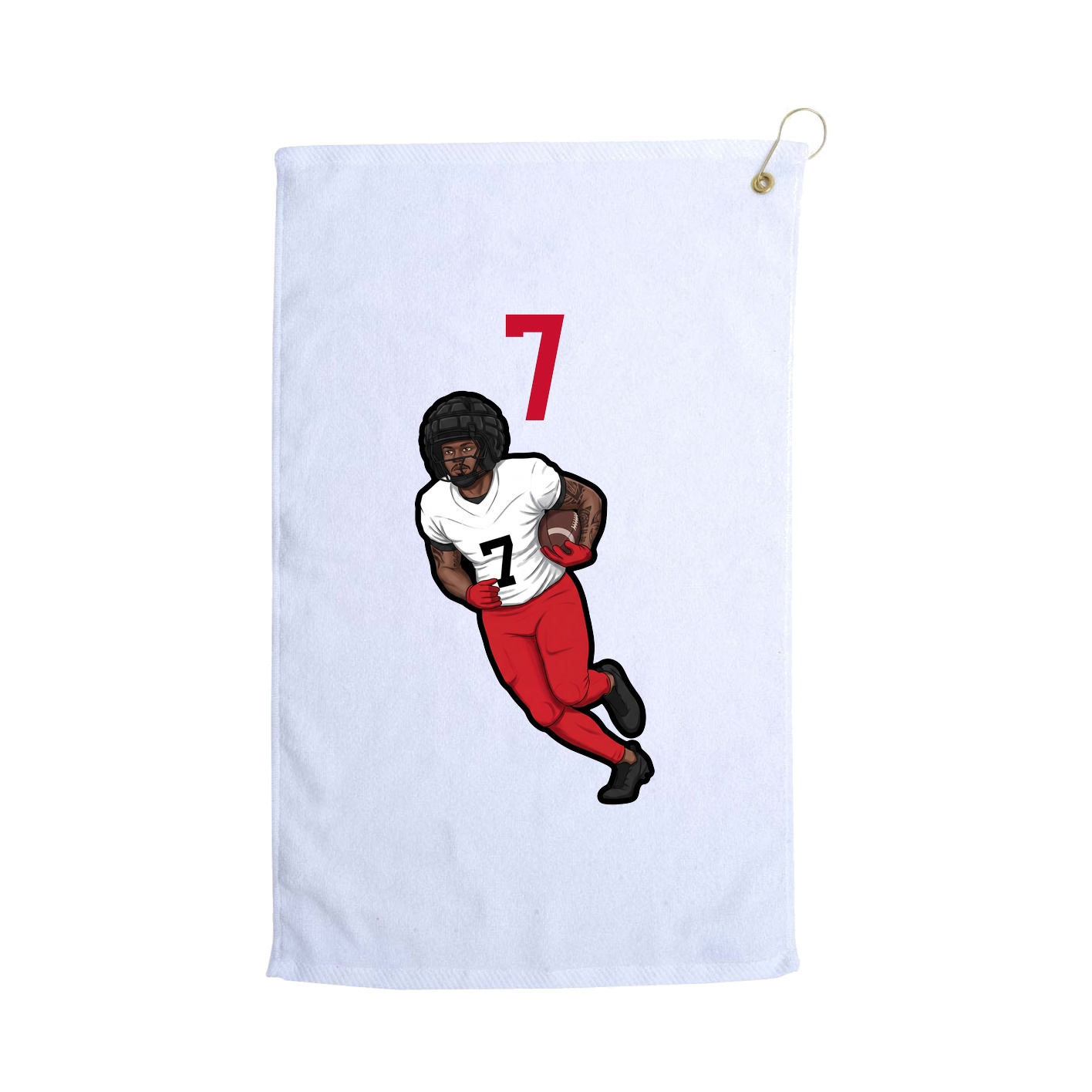 Golf Towel — Number Top in White