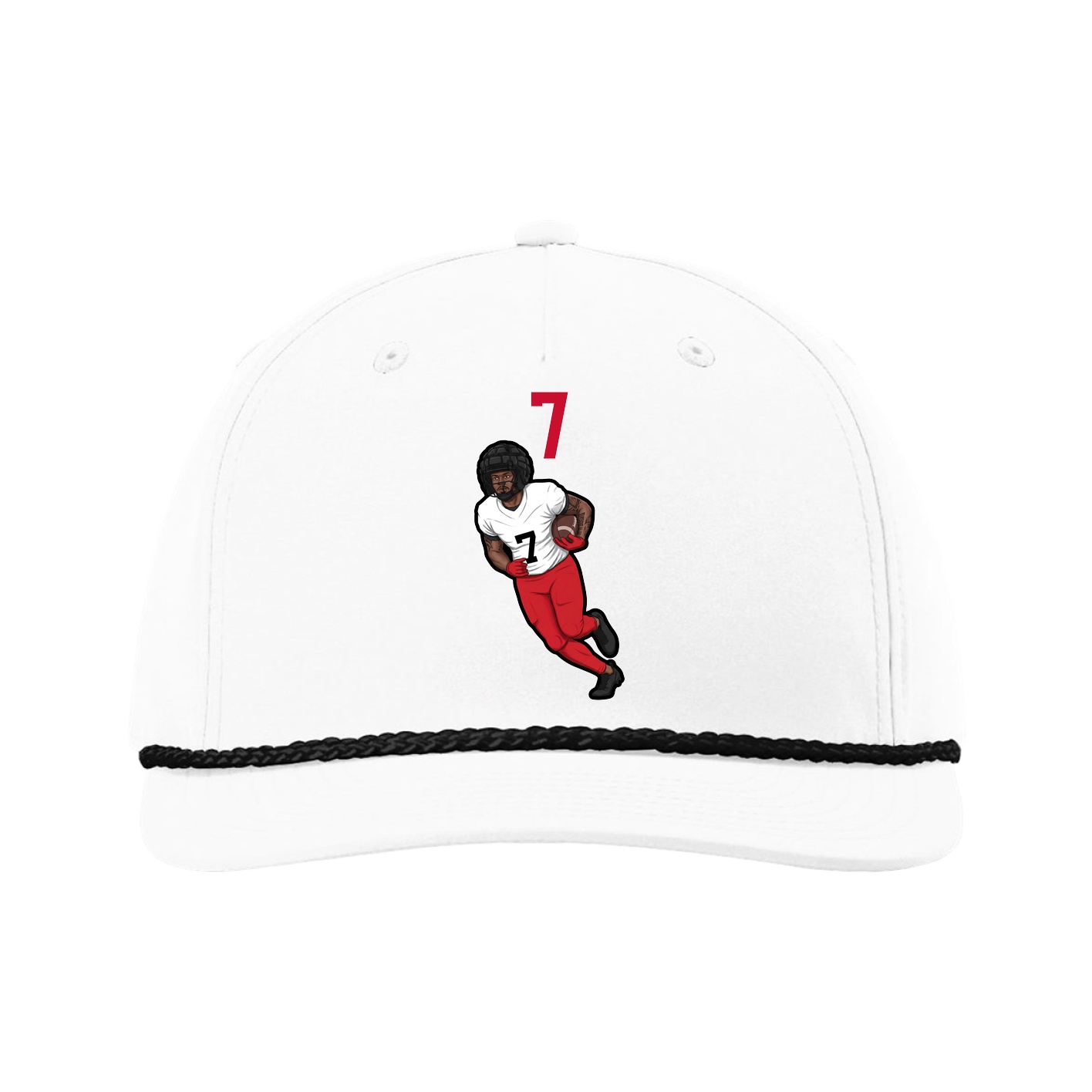 Five-Panel Classic Rope Cap — Number Top in White
