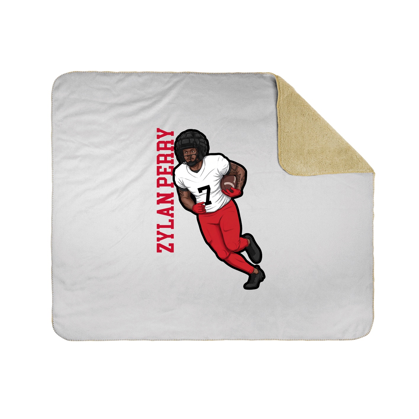 Throw Blanket — Name Vertical in White