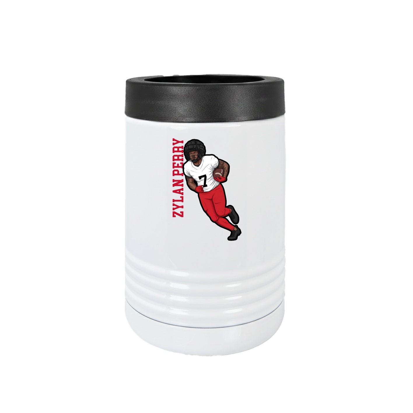 Beverage Holder — Name Vertical in White