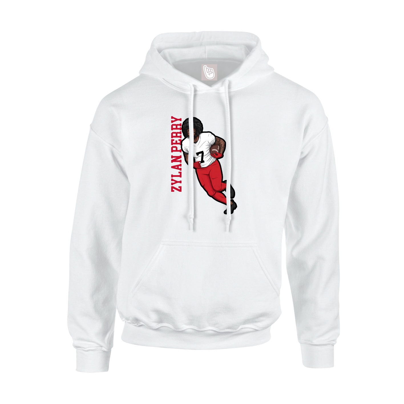Hoodie — Name Vertical in White